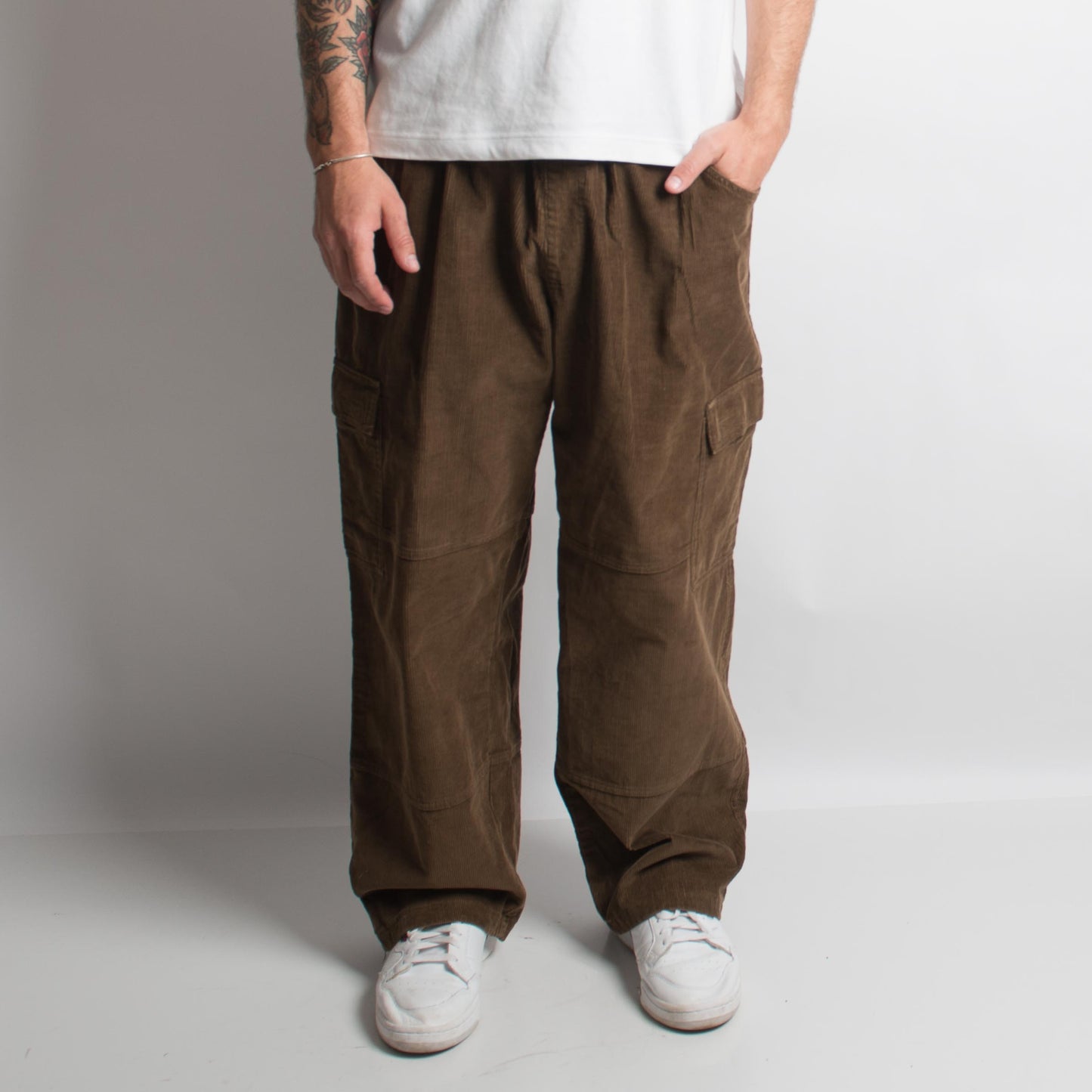 BROWN CORDUROY CARGO PANTS