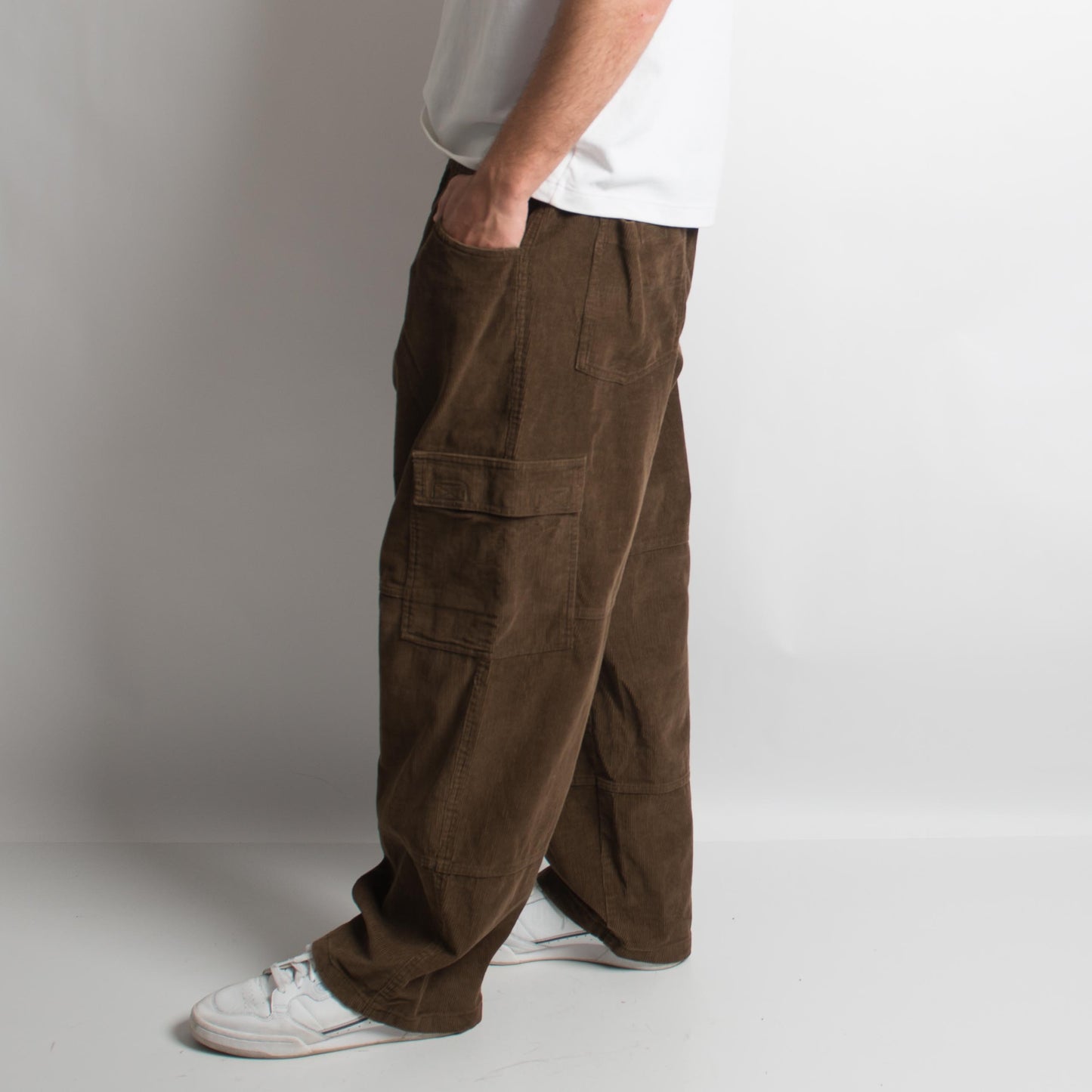 BROWN CORDUROY CARGO PANTS