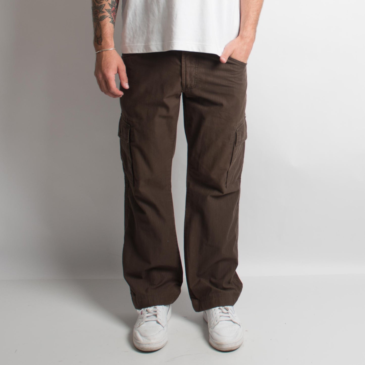 BROWN CORDUROY CARGO PANTS