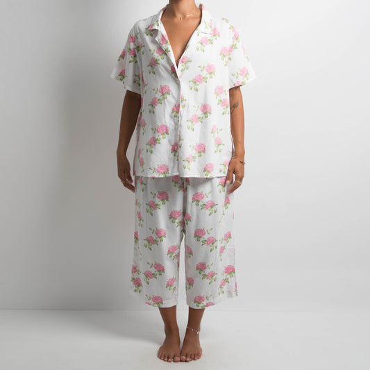 WHITE FLORAL PYJAMA SET