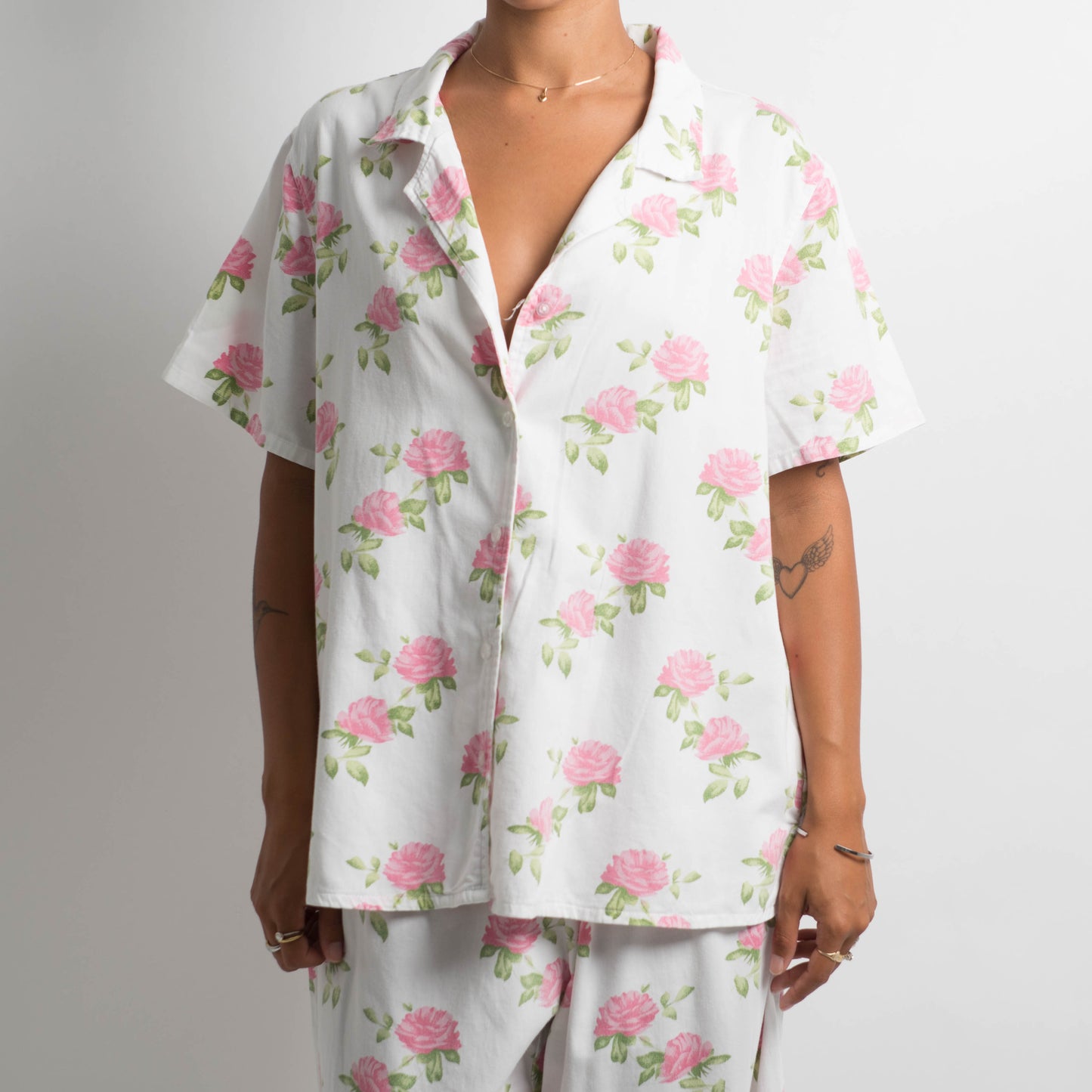 WHITE FLORAL PYJAMA SET