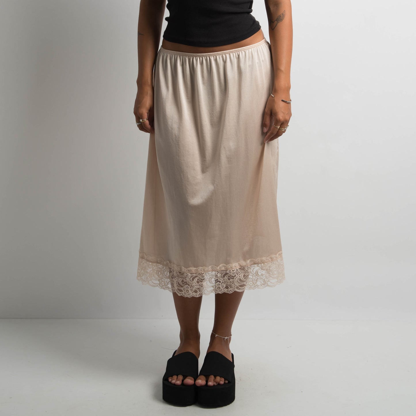 SEMI SHEER MIDI SKIRT