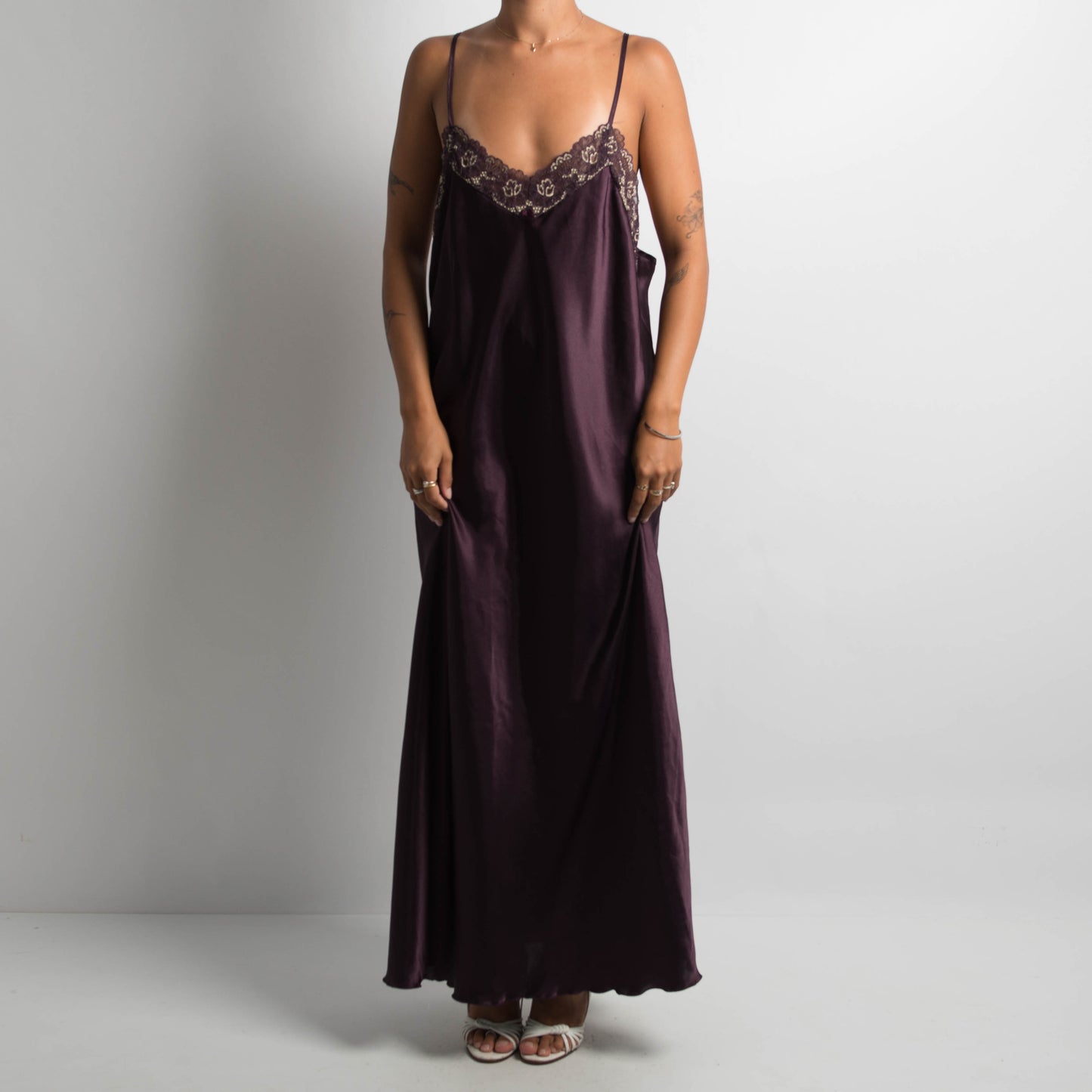 DEEP PURPLE SATIN MAXI DRESS