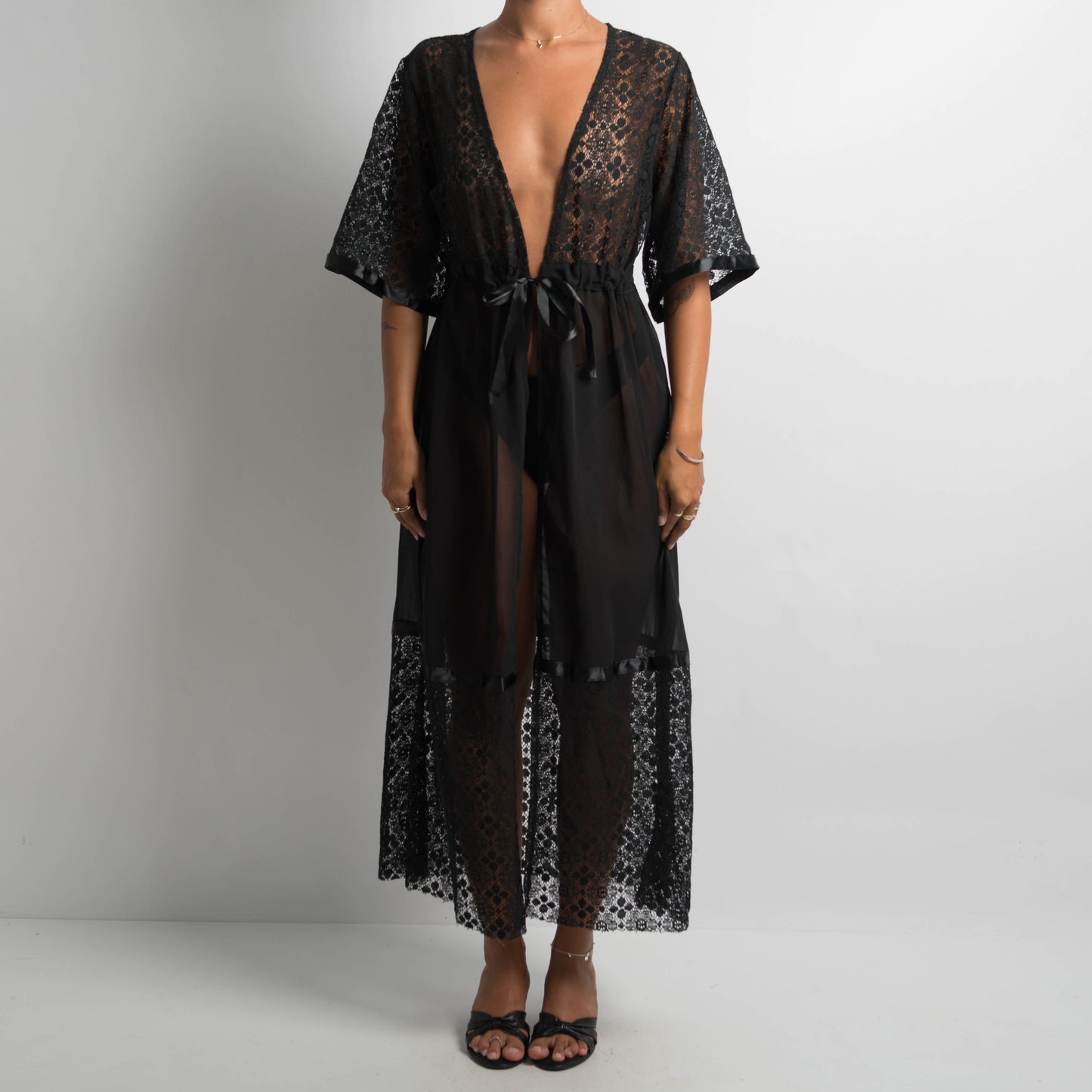 SHEER BLACK ROBE