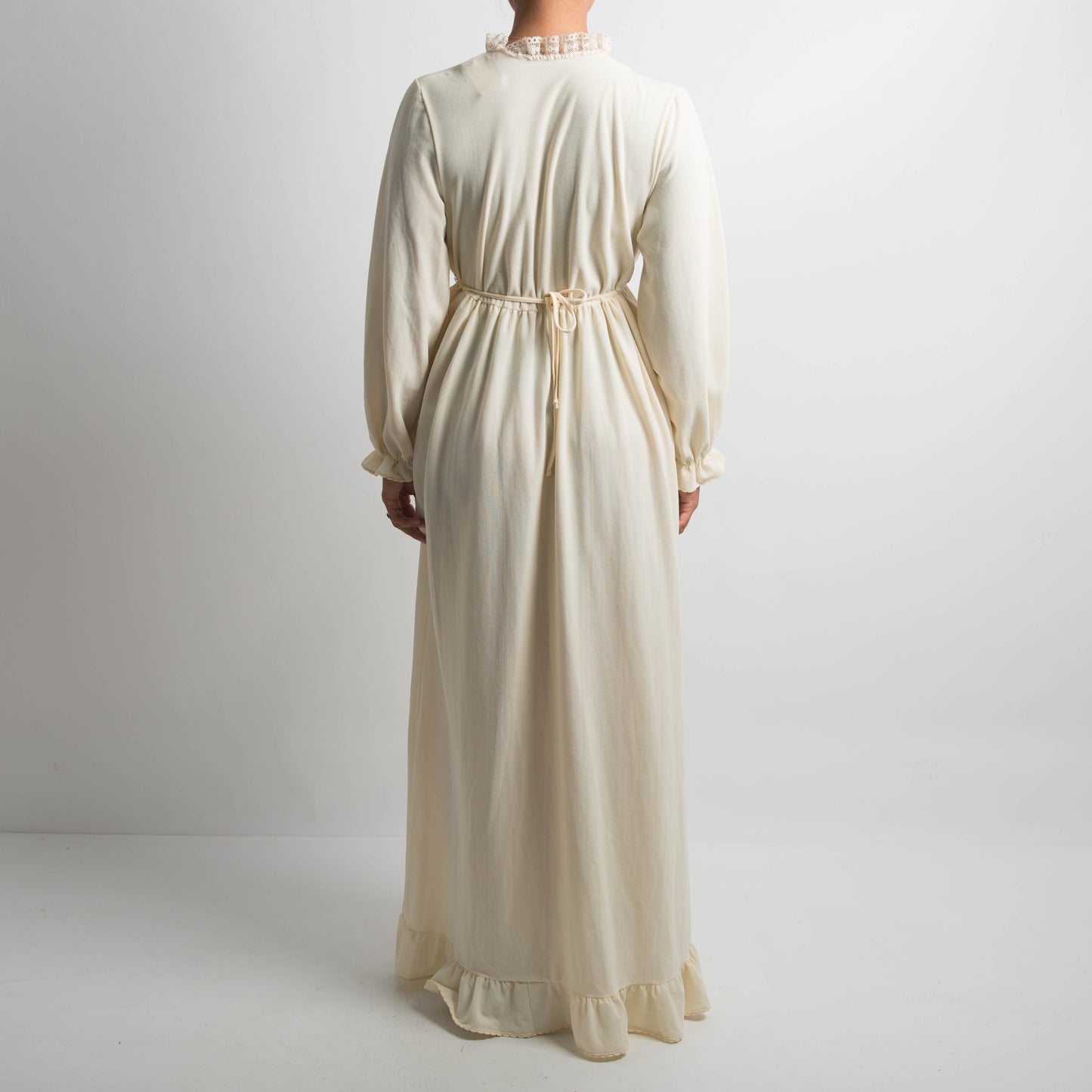 CREAM LONG SLEEVE MAXI DRESS