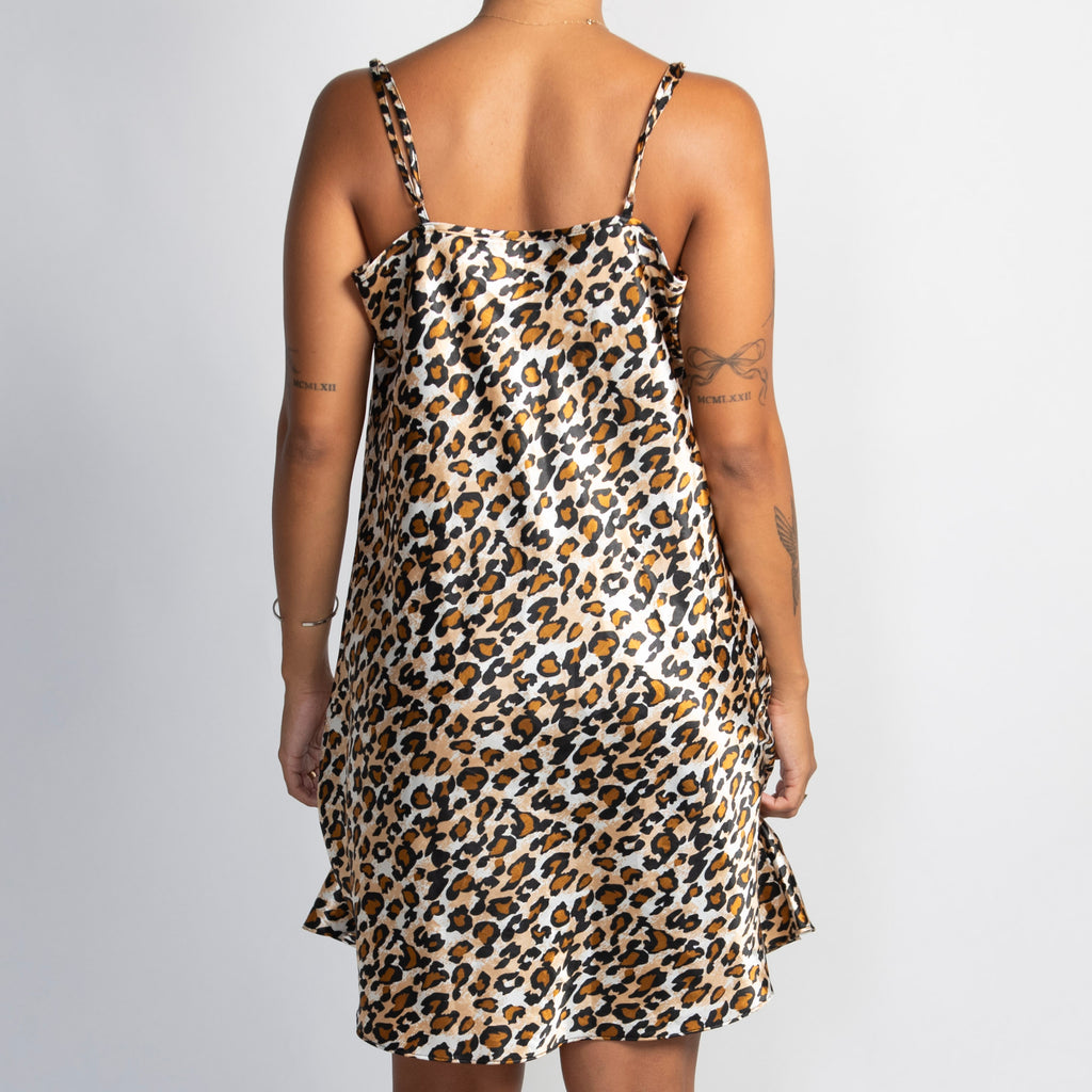 ANIMAL PRINT SATIN NIGHTIE