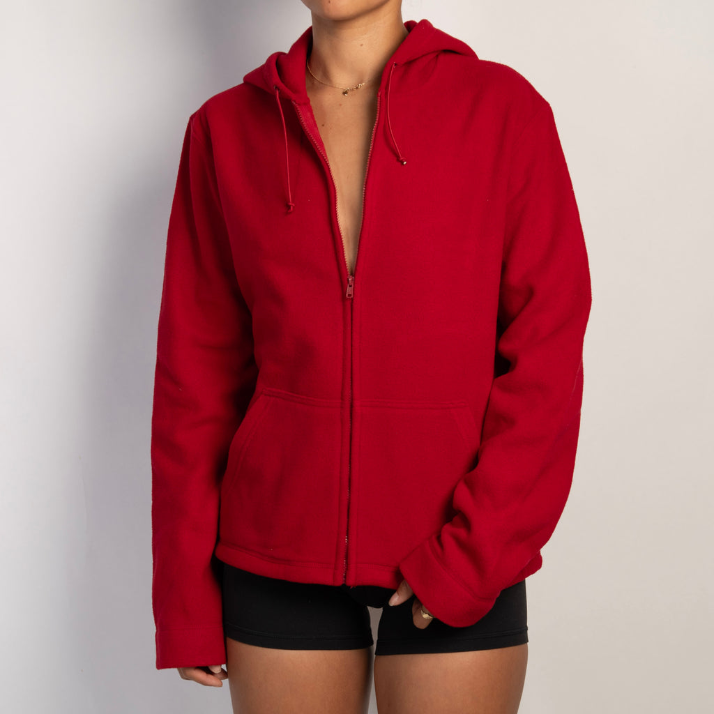 RED FLEECE ZIP JACKET