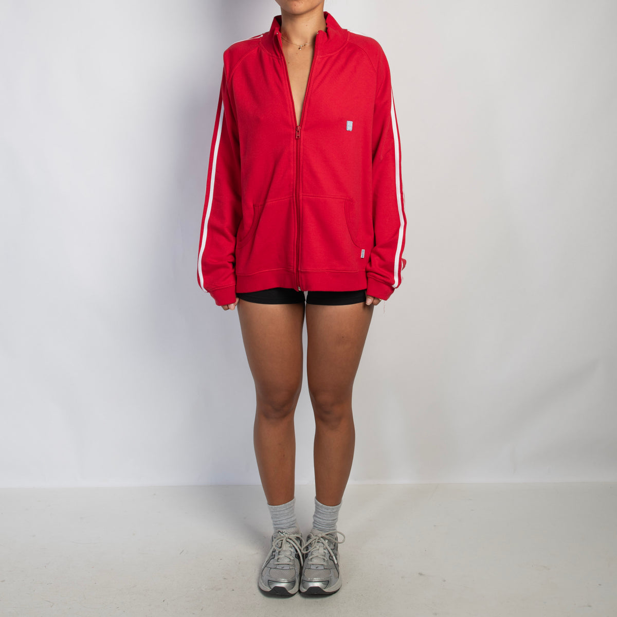 RED COTTON ZIP JACKET
