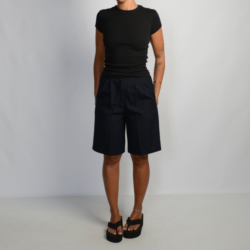 BLACK LONGLINE SHORTS