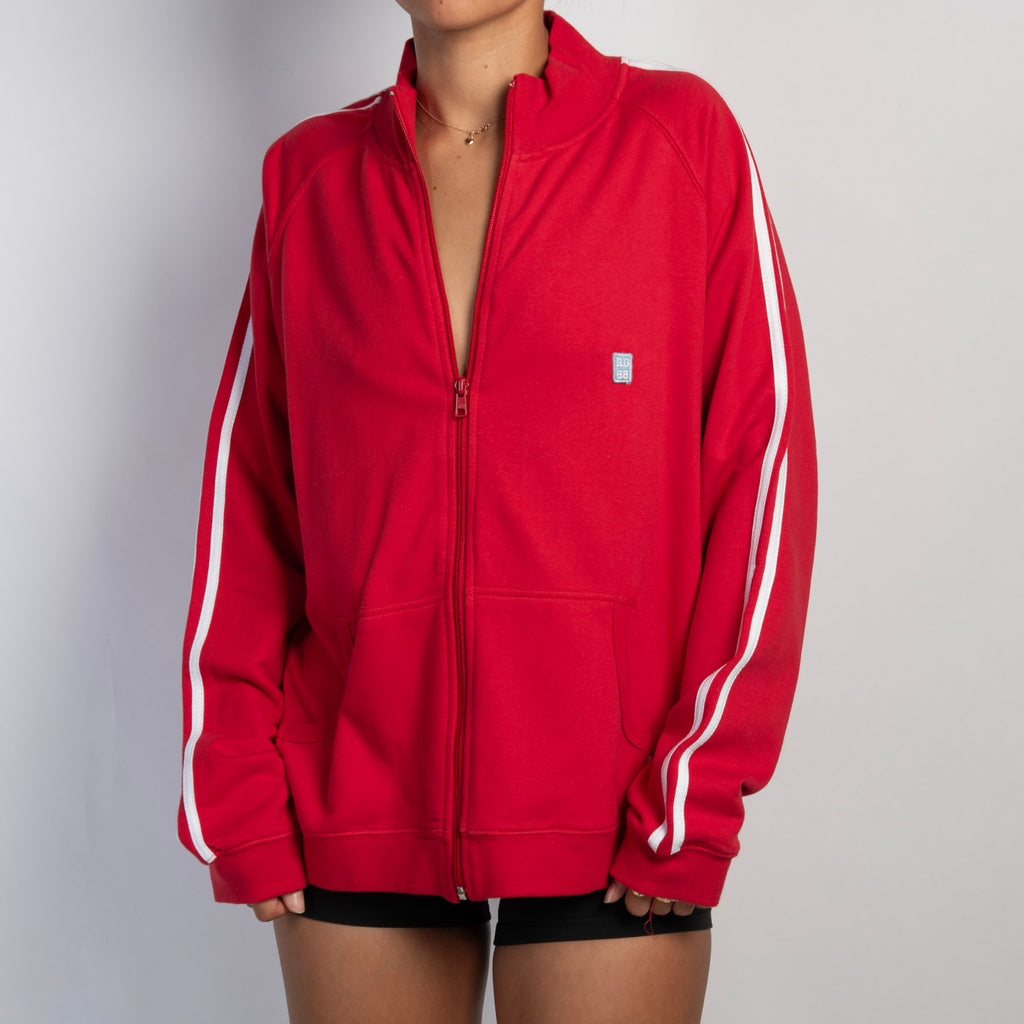 RED COTTON ZIP JACKET