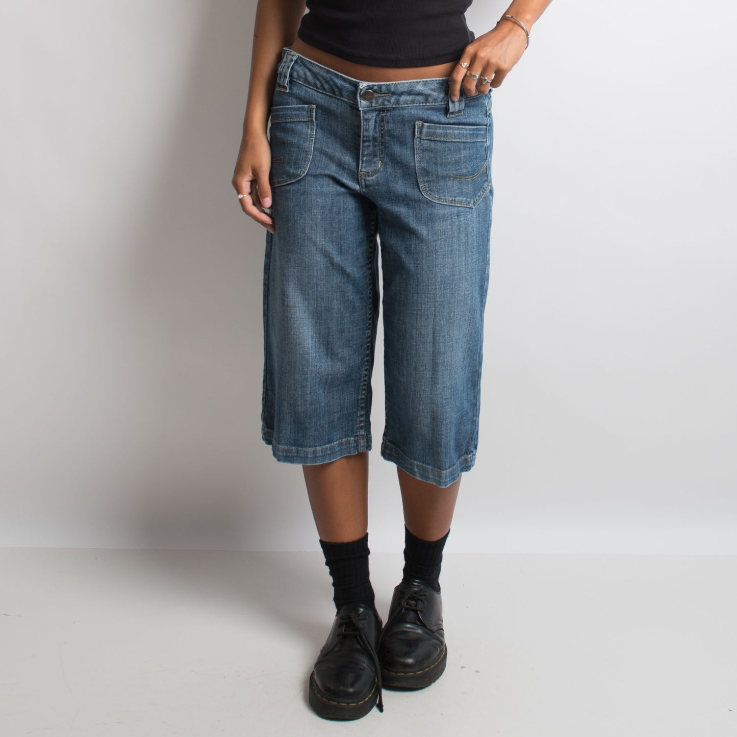 DENIM WIDE LEG JORTS