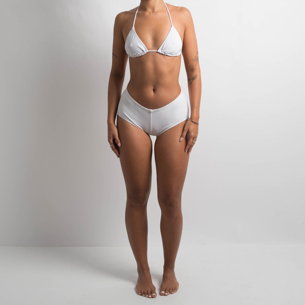 WHITE SWIM SHORTIES