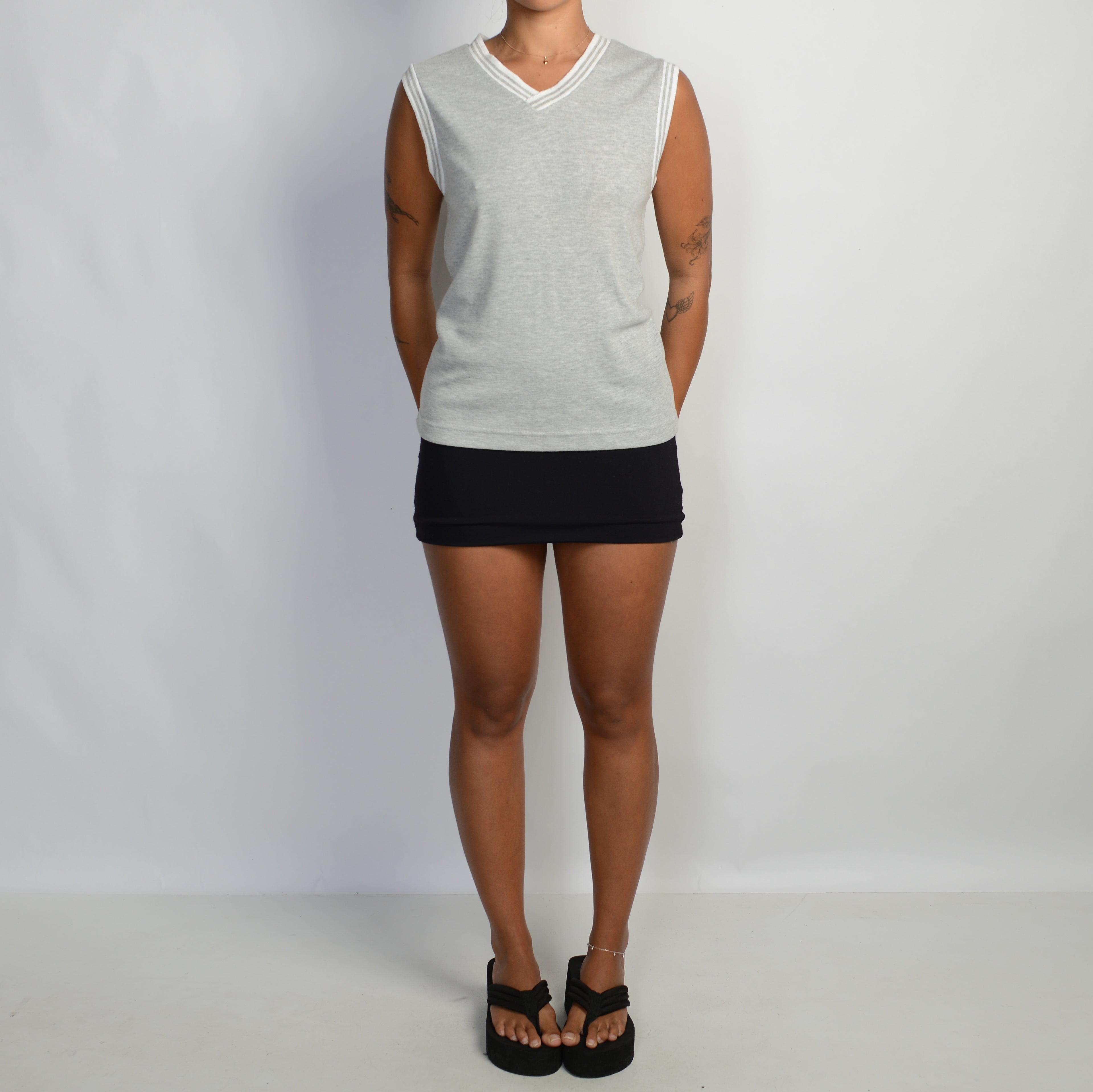 GREY SLEEVELESS TOP