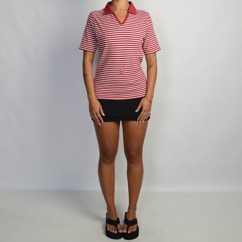 RED STRIPE POLO SHIRT