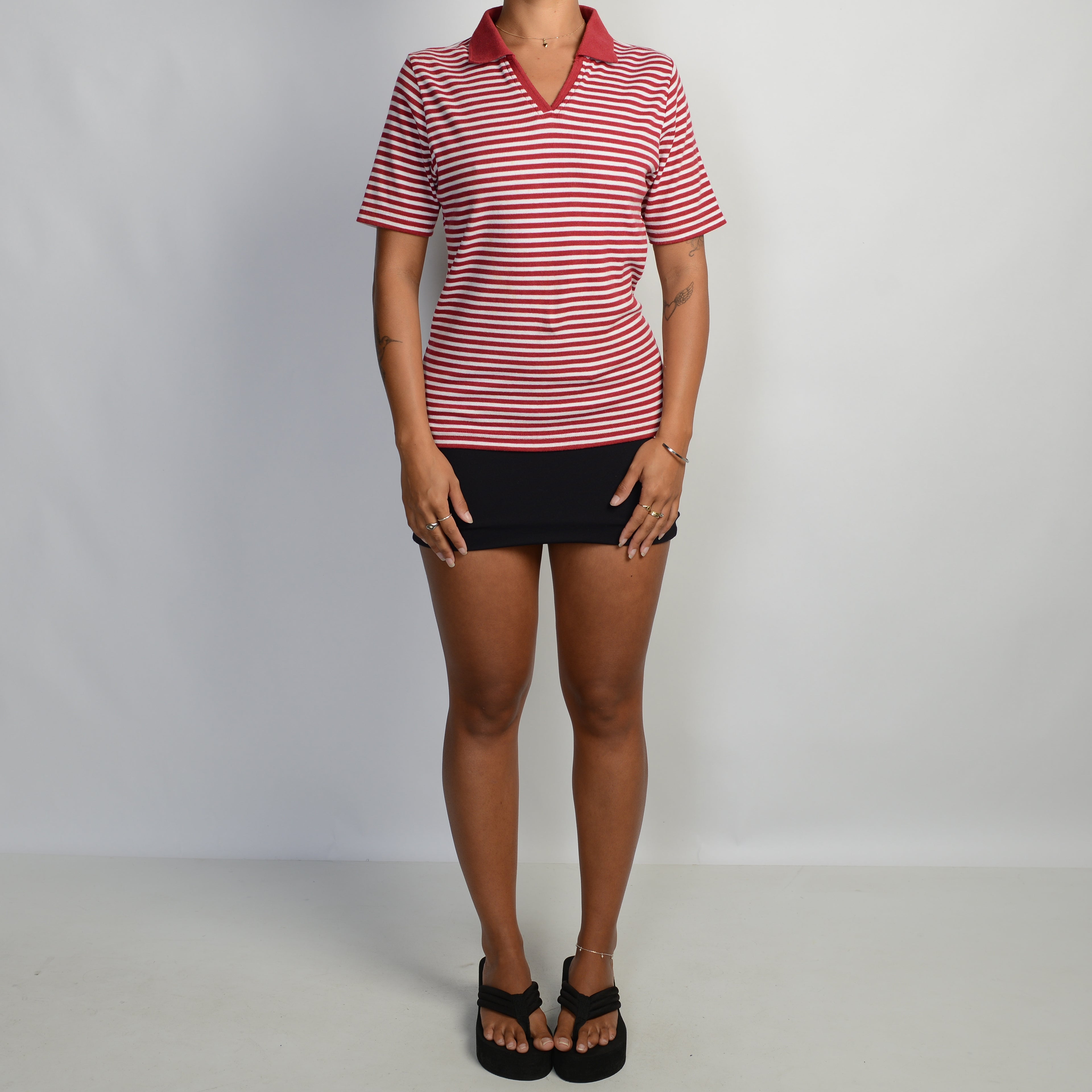 RED STRIPE POLO SHIRT