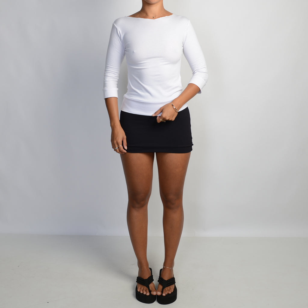 WHITE 3/4 SLEEVE TOP