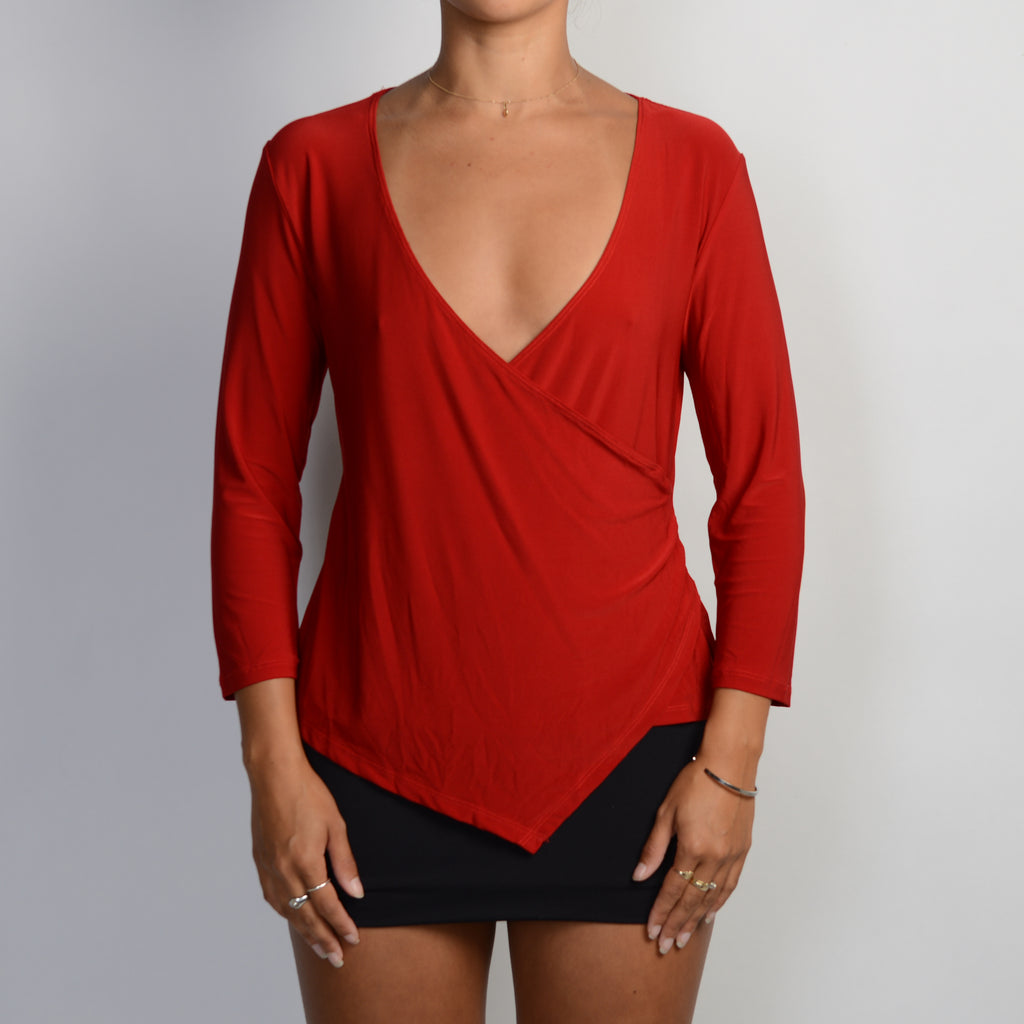 RED ASYMMETRIC TOP