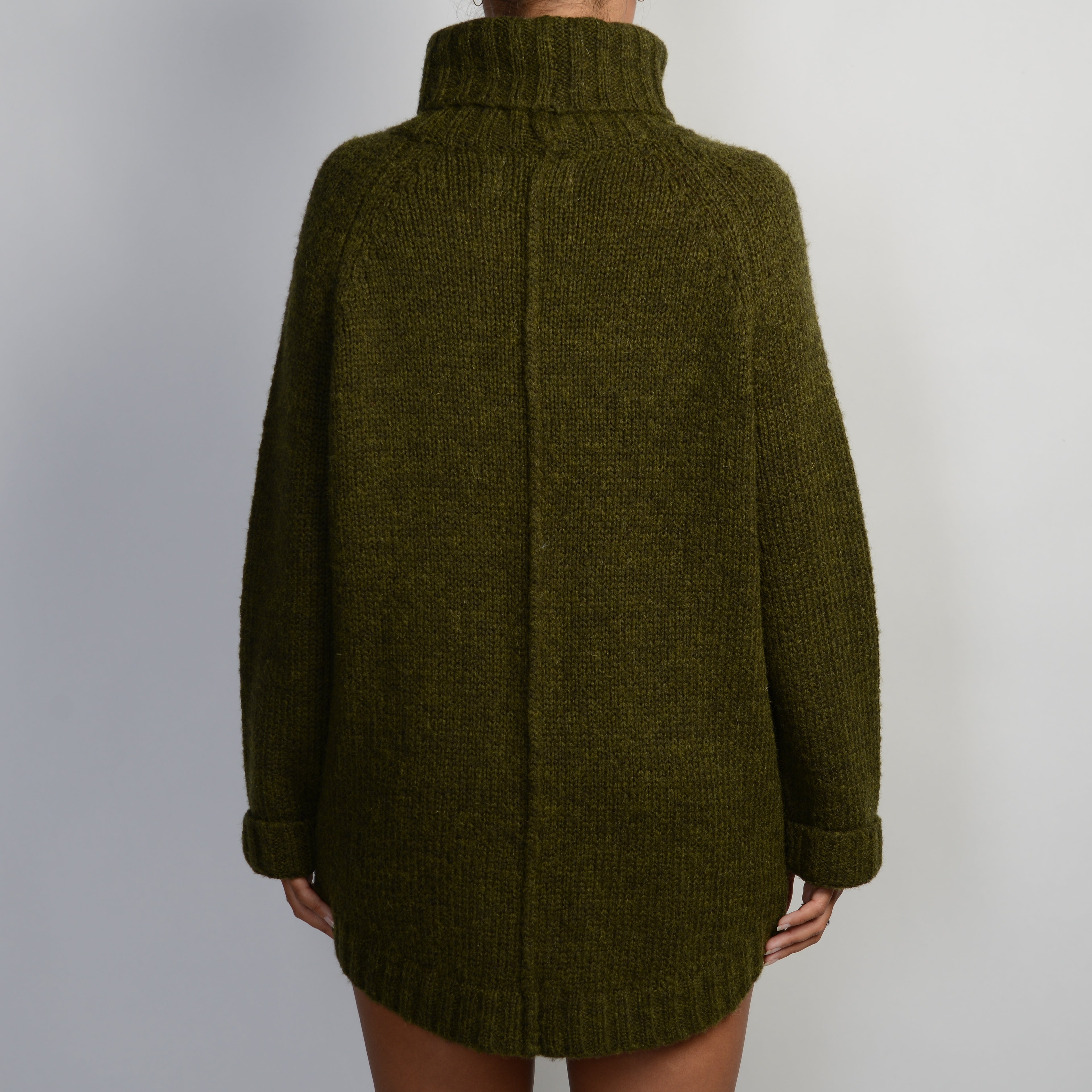KHAKI TURTLENECK SWEATER
