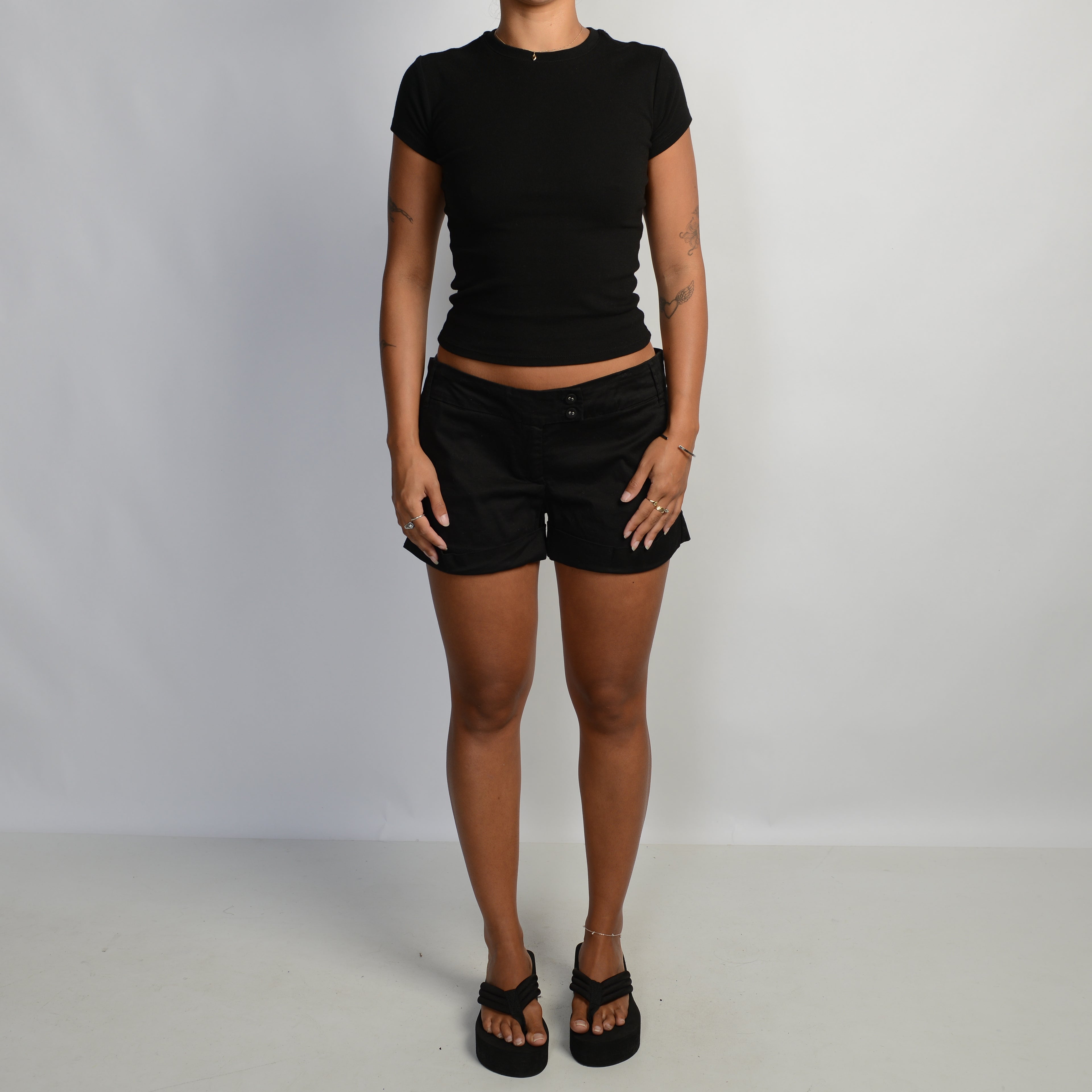 BLACK TAILORED SHORTS