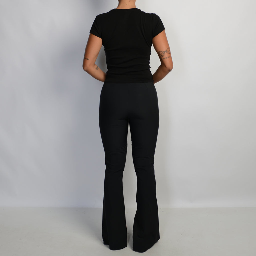 BLACK BOOTCUT ZIP PANTS