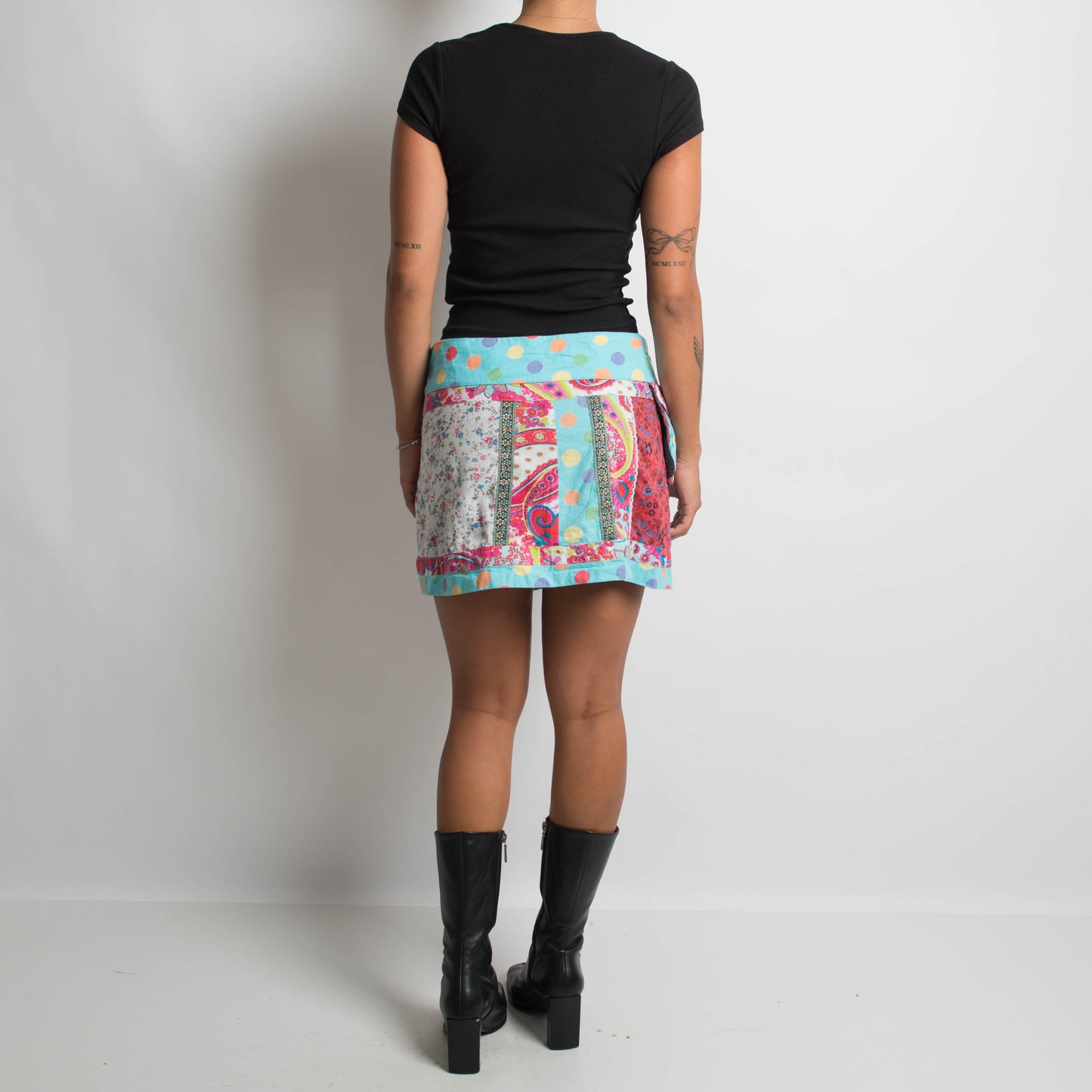 REVERSIBLE WRAP MINI SKIRT