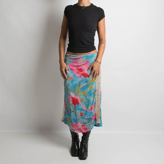 BRIGHT FLORAL MIDI SKIRT