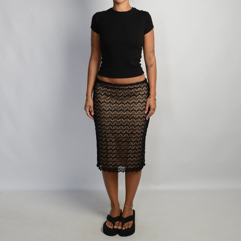 CROCHET LACE MIDI SKIRT