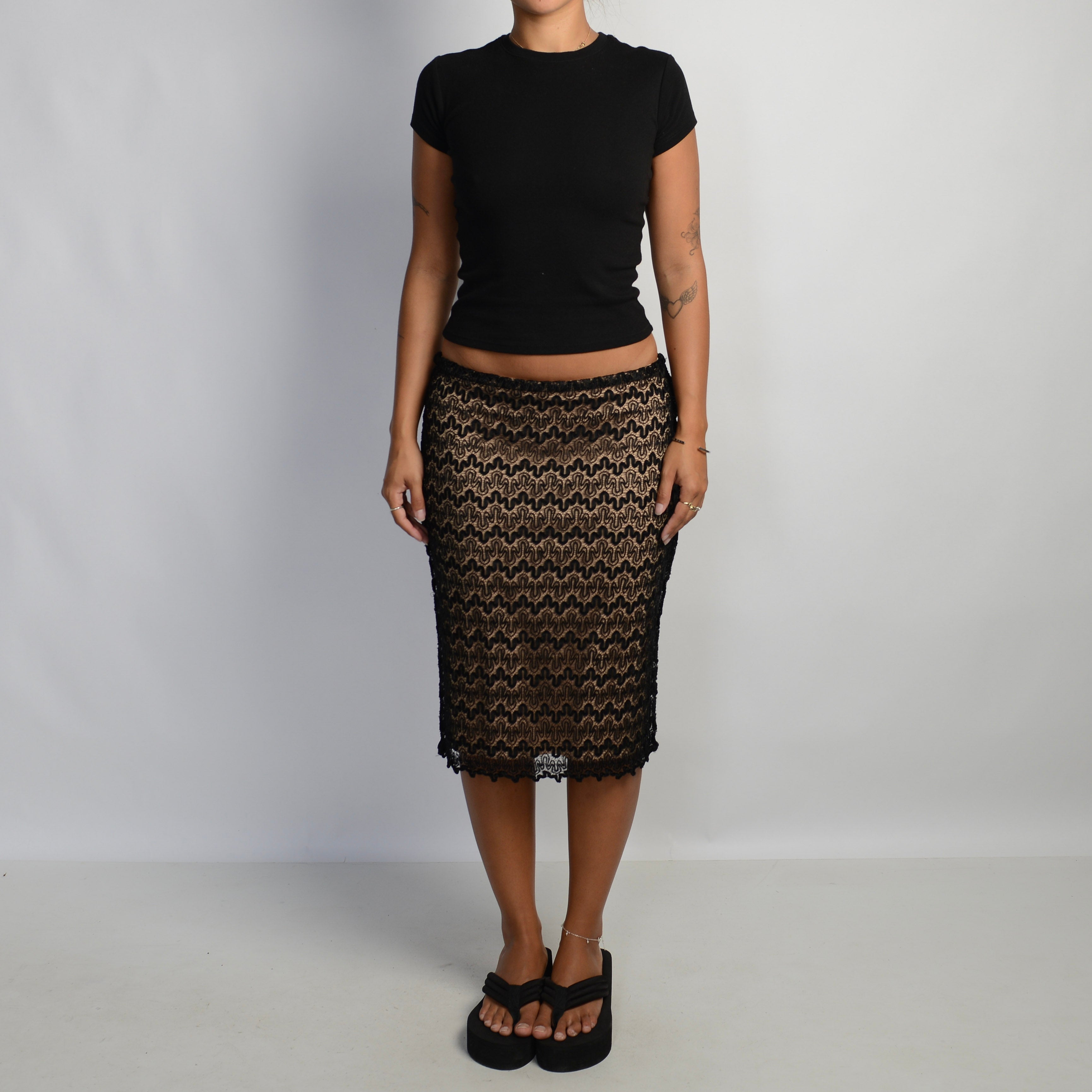 CROCHET LACE MIDI SKIRT