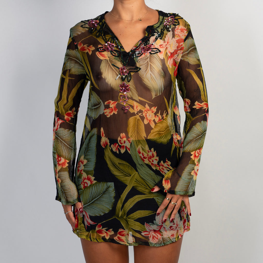 SHEER FLORAL TOP