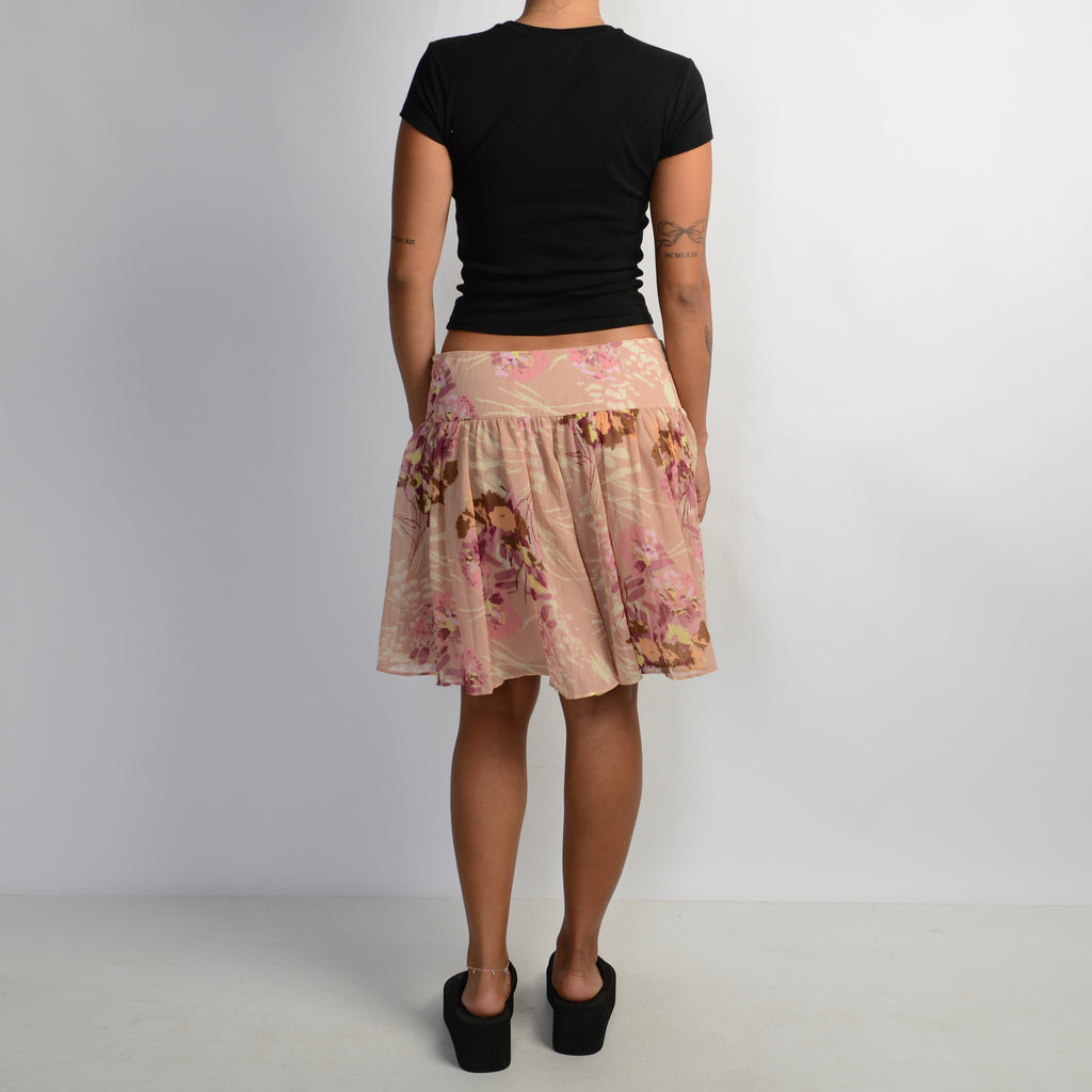 PINK FLORAL SKIRT