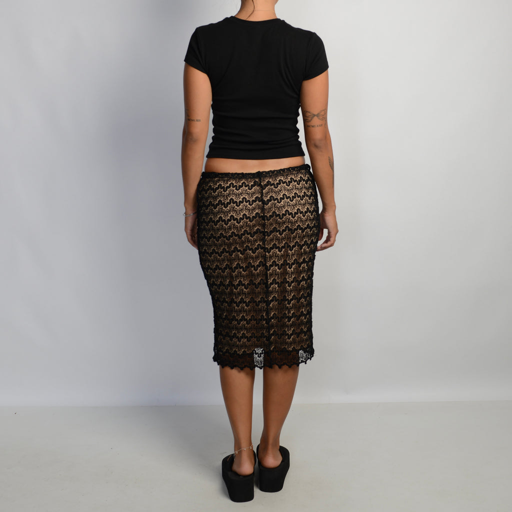 CROCHET LACE MIDI SKIRT