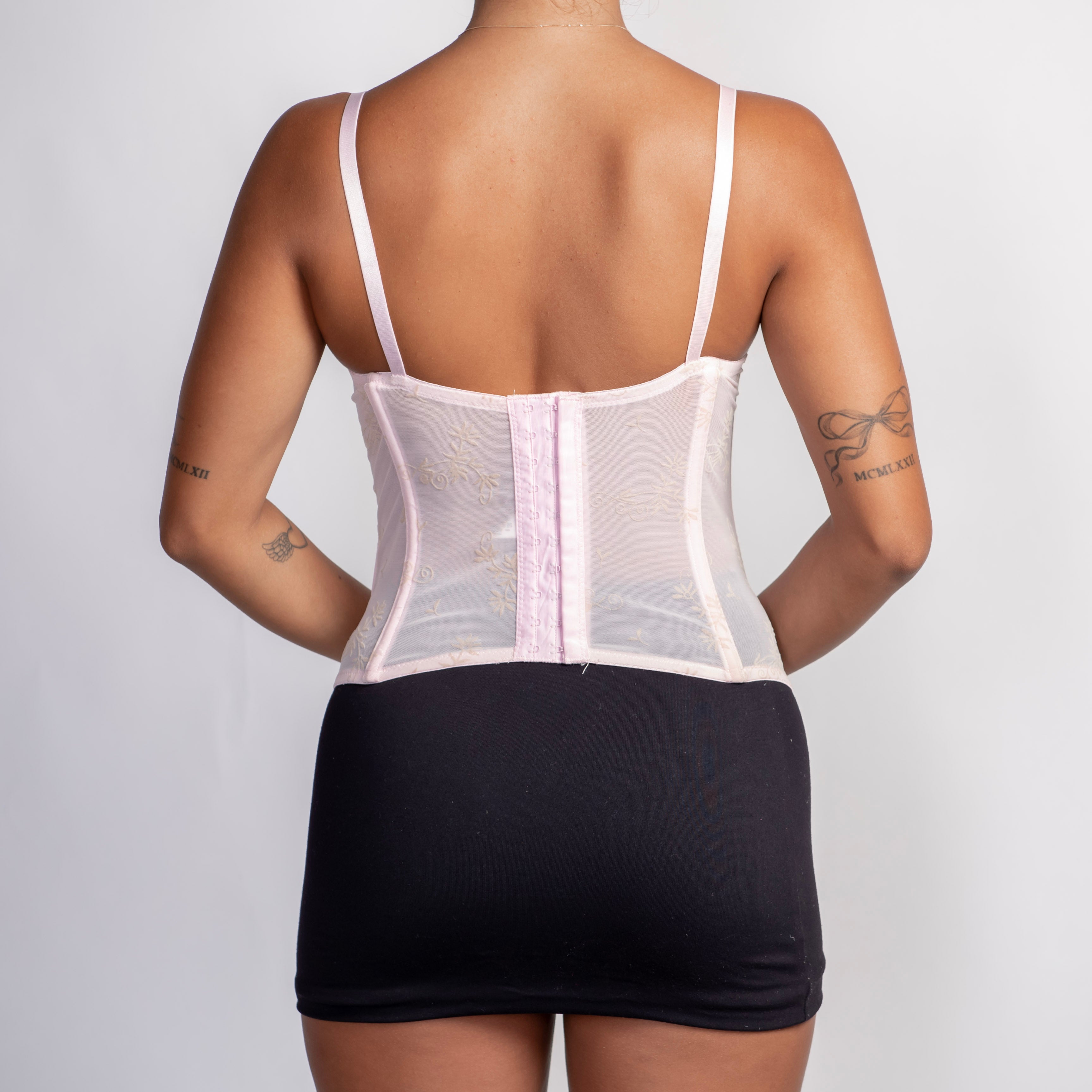 BABY PINK LACE UP BUSTIER