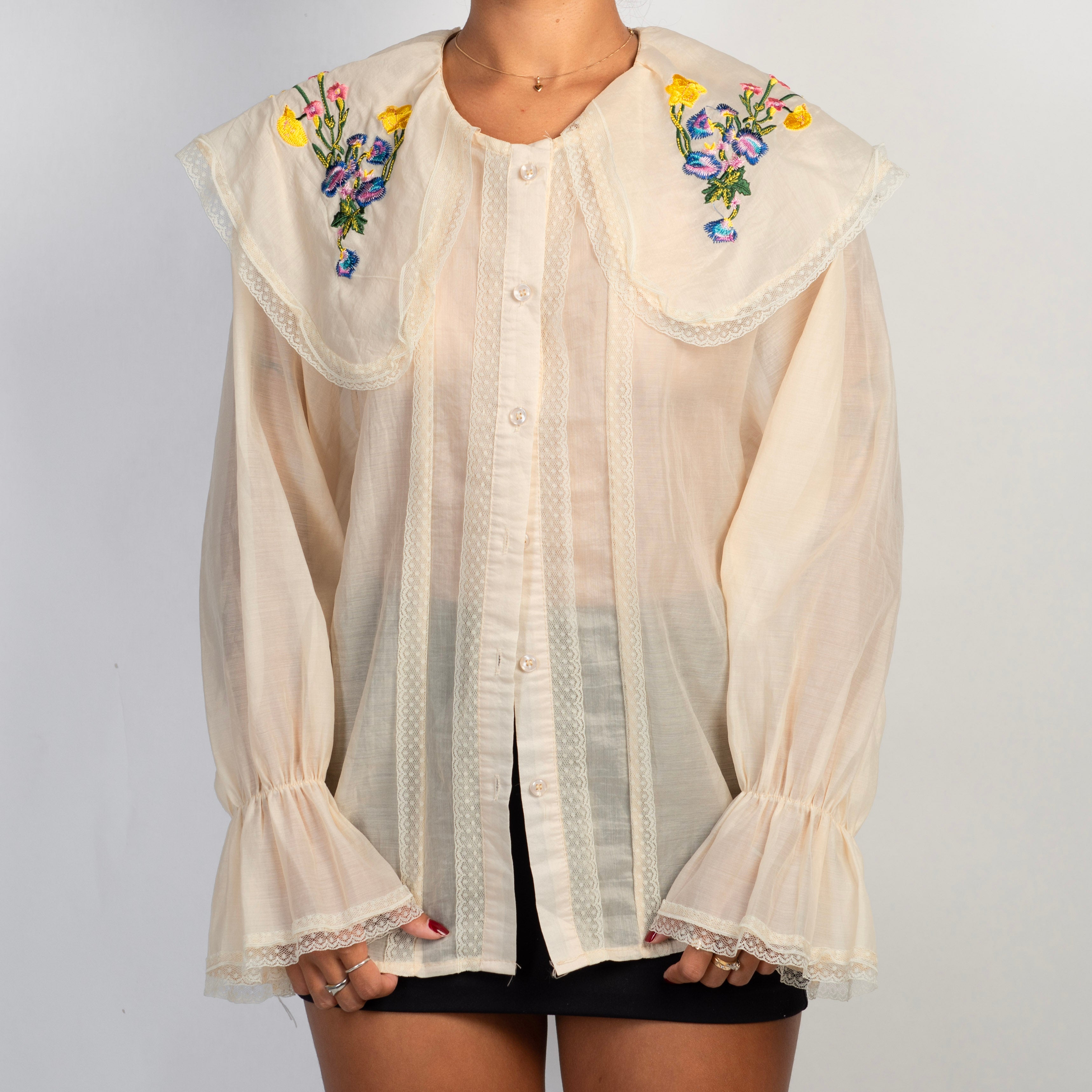 BEIGE SHEER BLOUSE