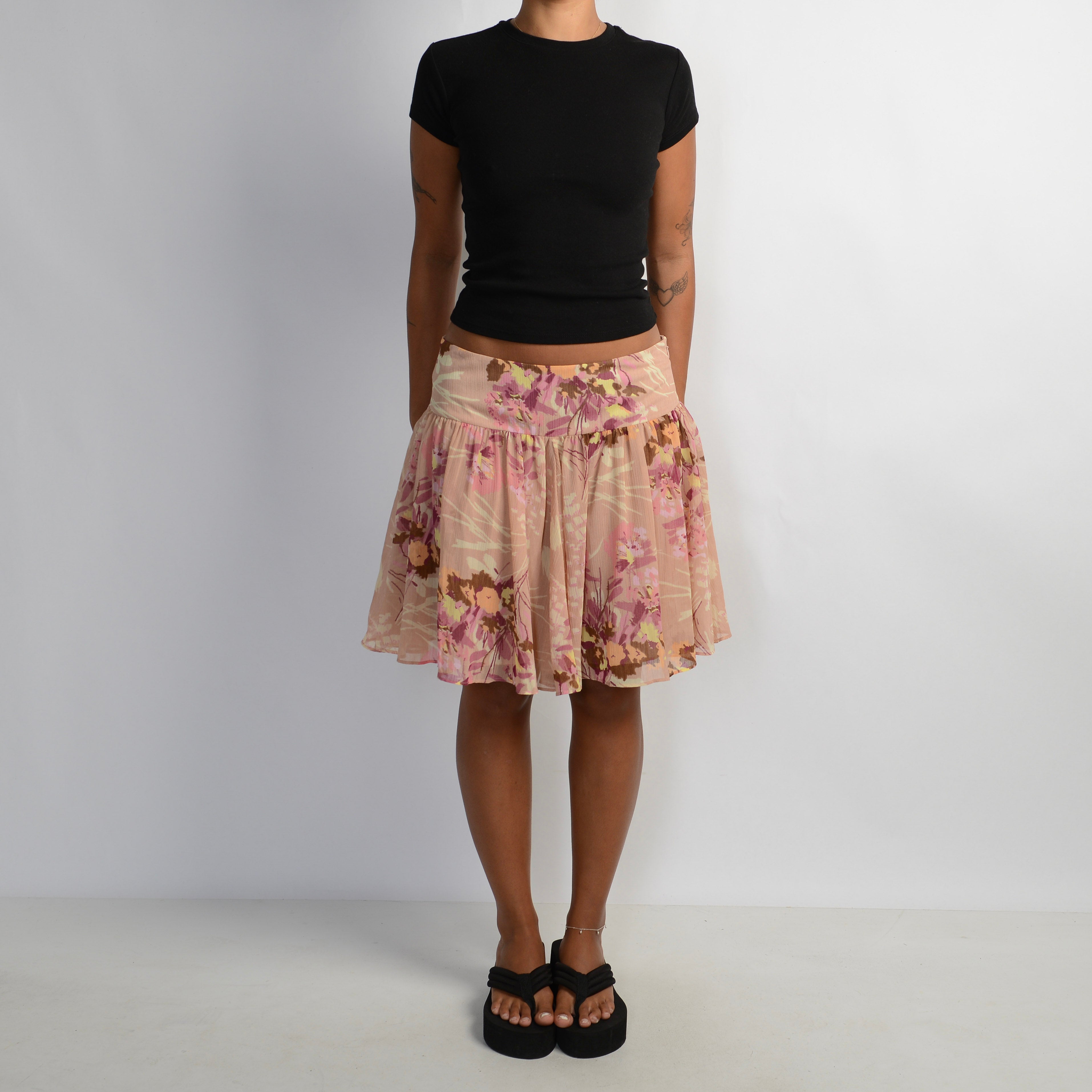 PINK FLORAL SKIRT