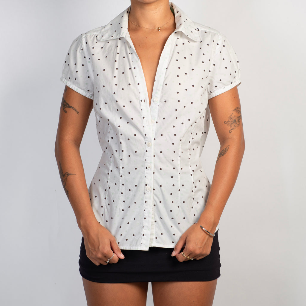 WHITE POLKA DOT BLOUSE