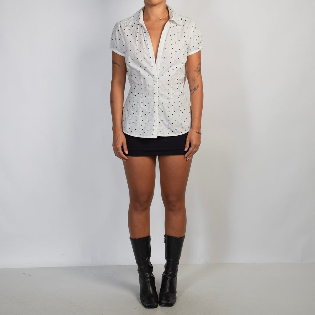 WHITE POLKA DOT BLOUSE
