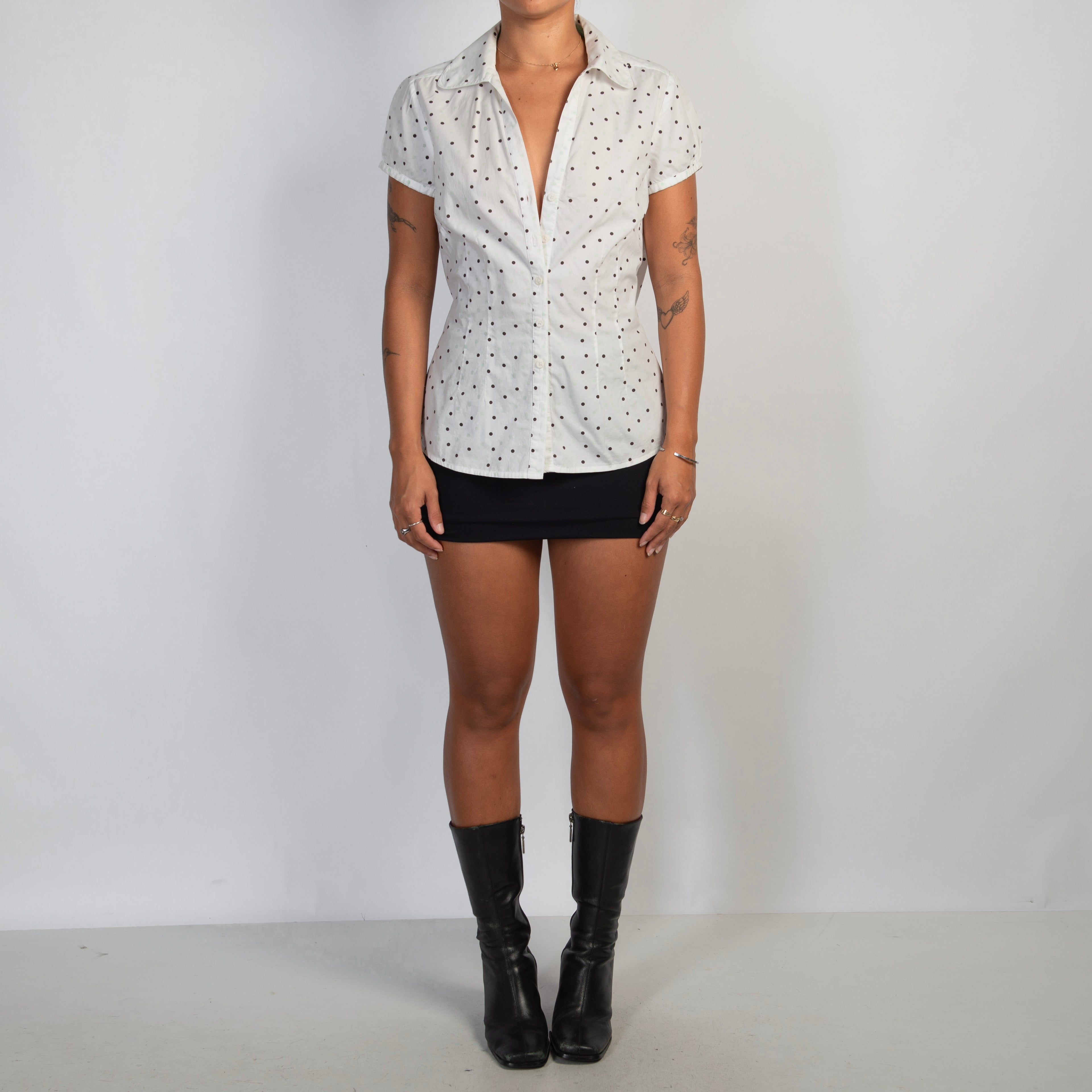WHITE POLKA DOT BLOUSE