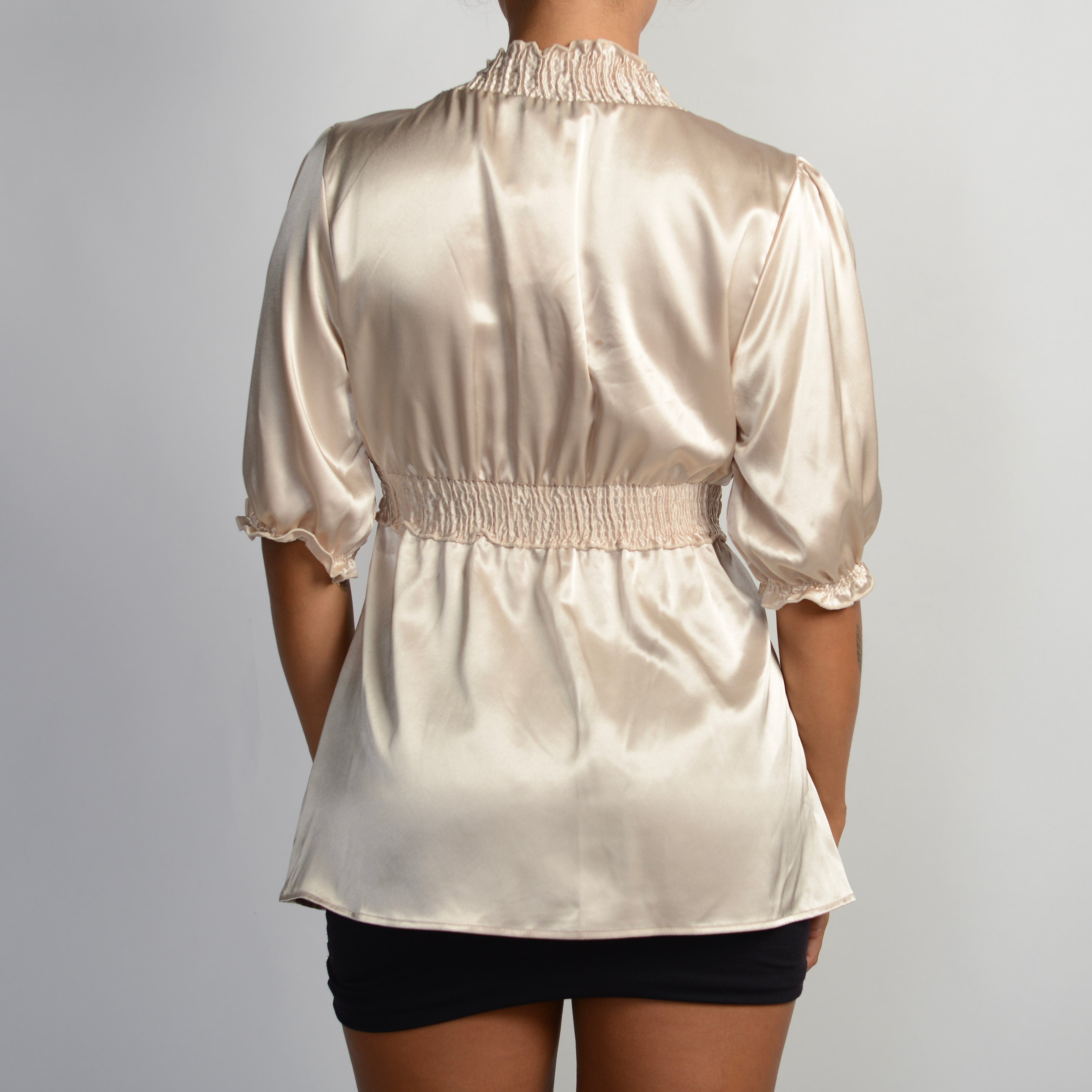 CHAMPAGNE SATIN TOP