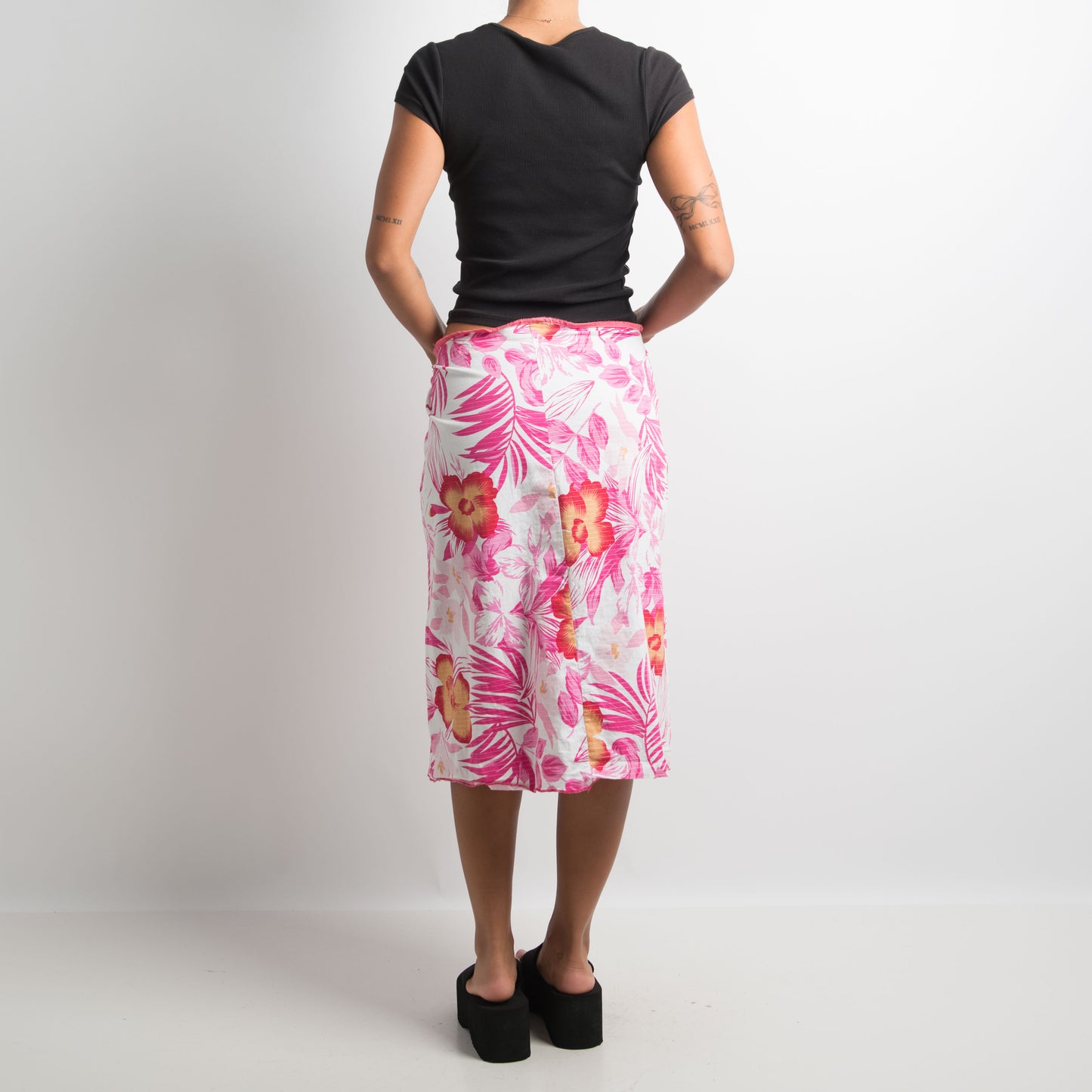 PINK FLORAL SKIRT