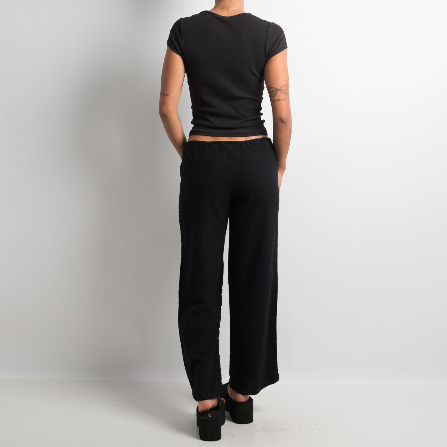 BLACK WOOL PANTS