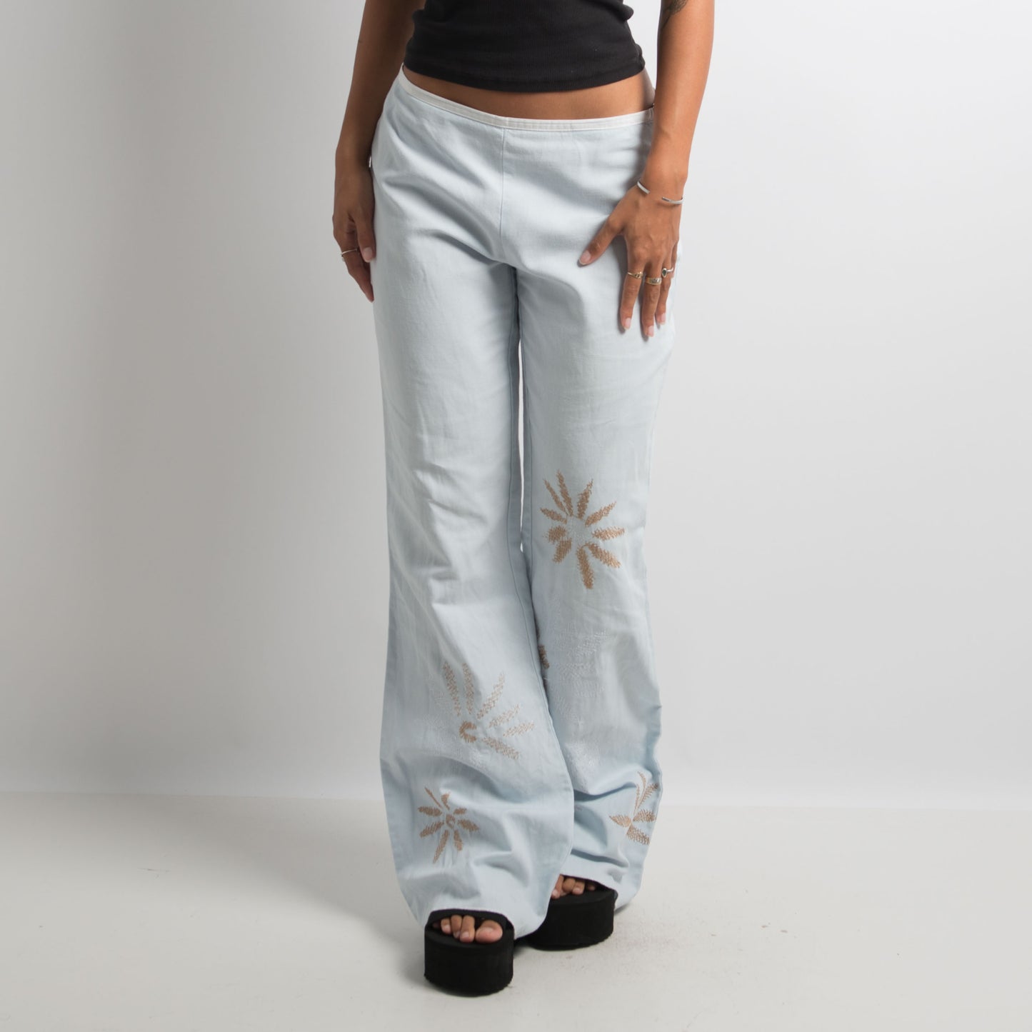 PALE BLUE LINEN PANTS