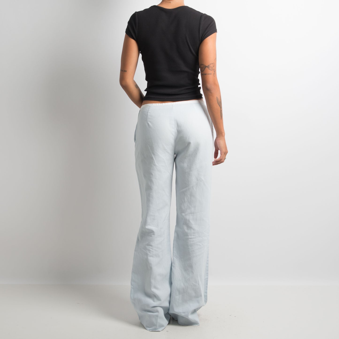 PALE BLUE LINEN PANTS