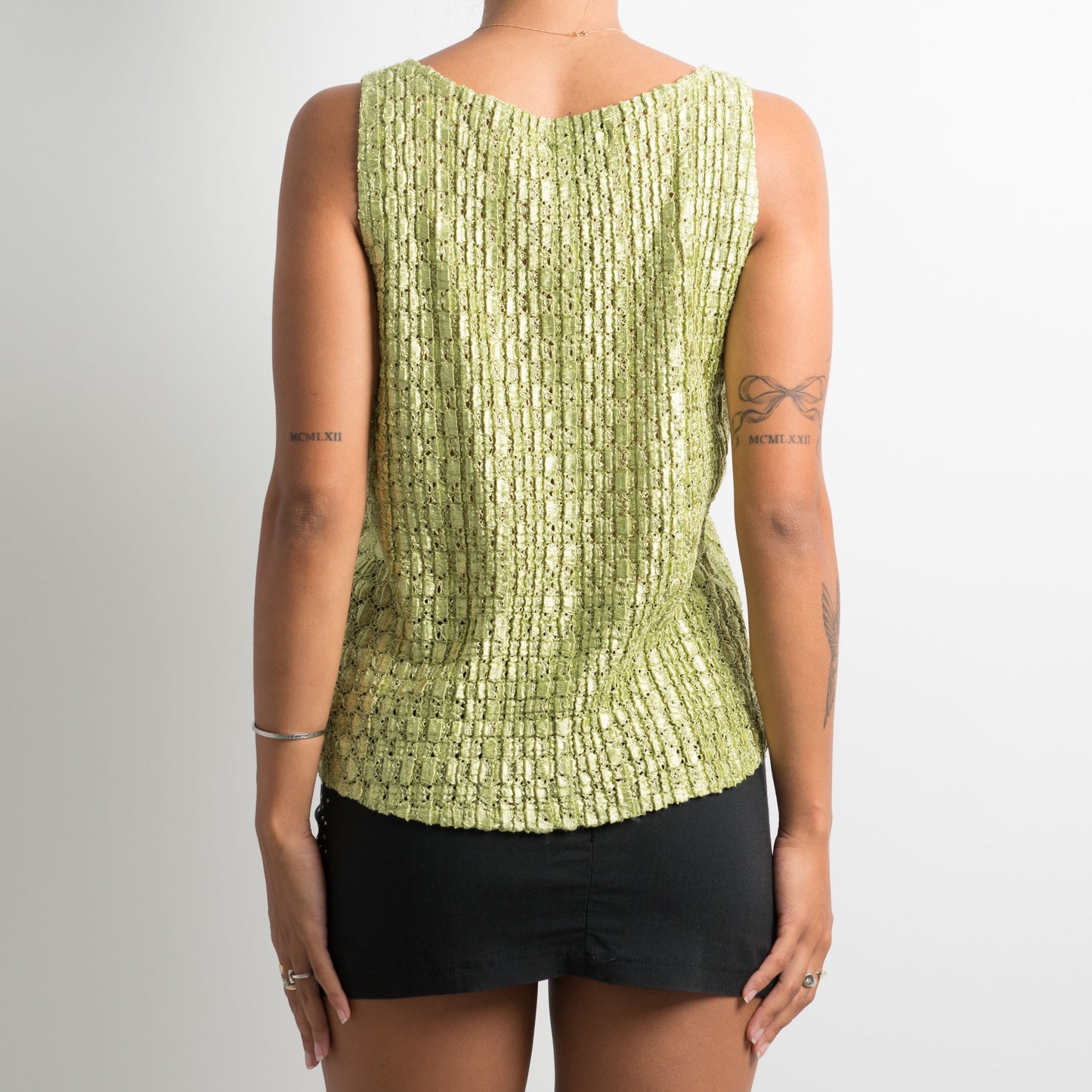 GREEN TEXTURED TOP