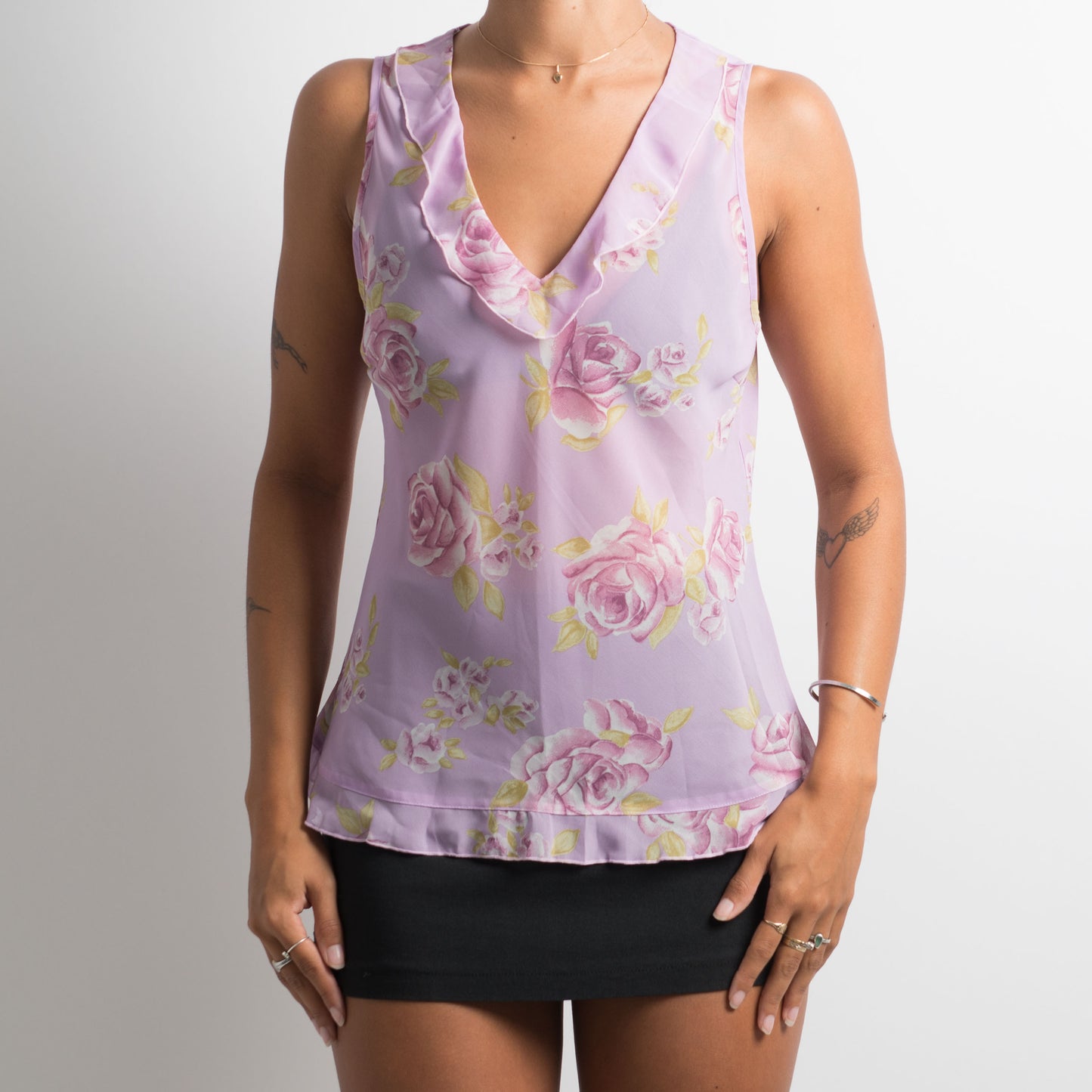 SHEER FLORAL TOP