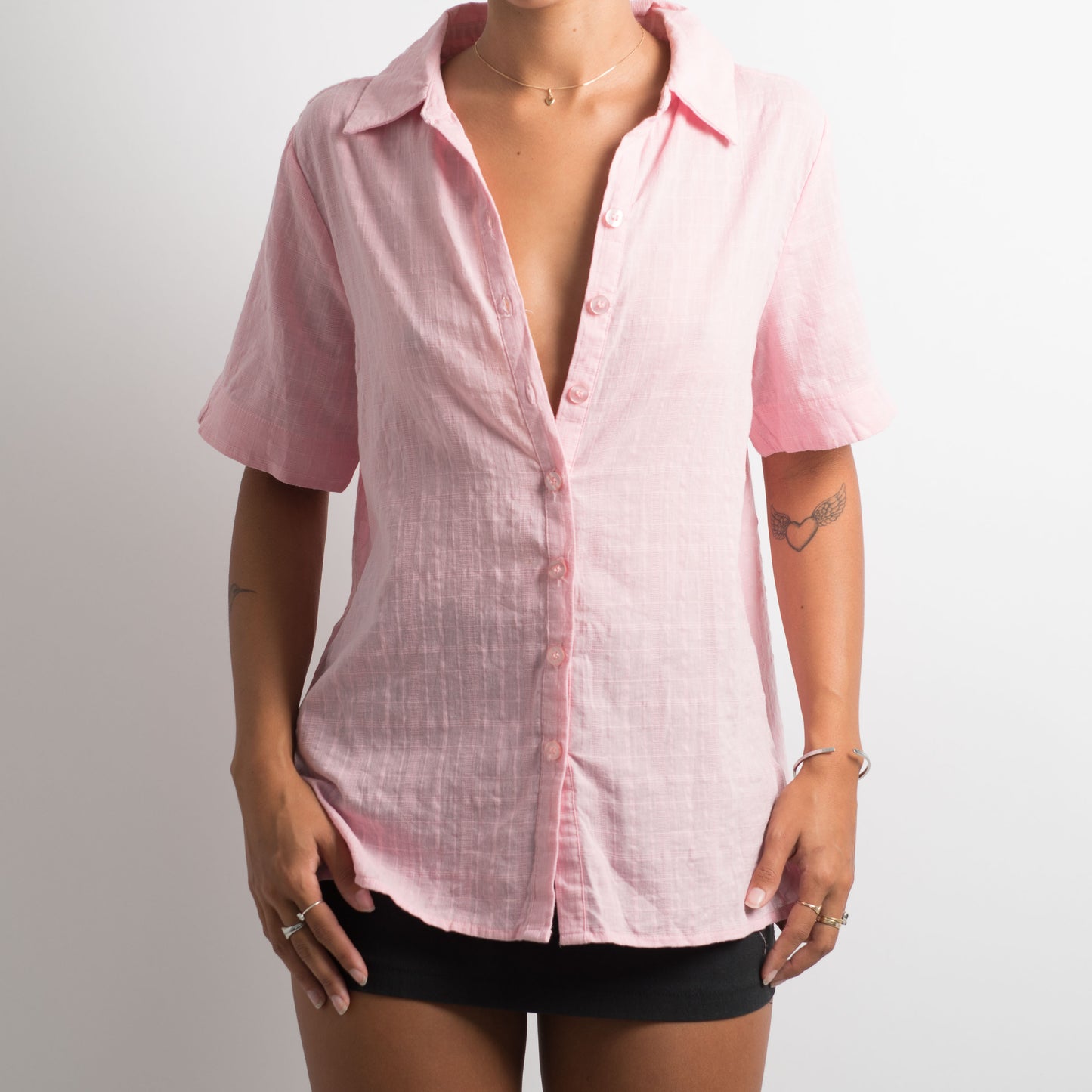 PINK SHORT SLEEVE BLOUSE