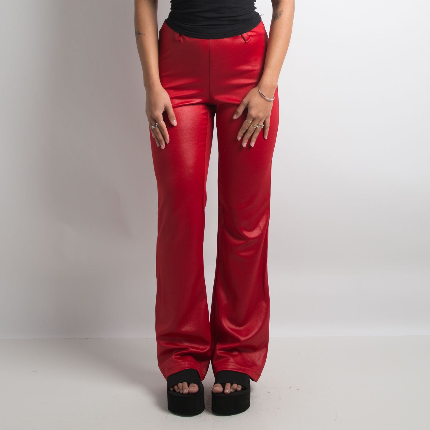 RED Y2K SHIMMER PANT