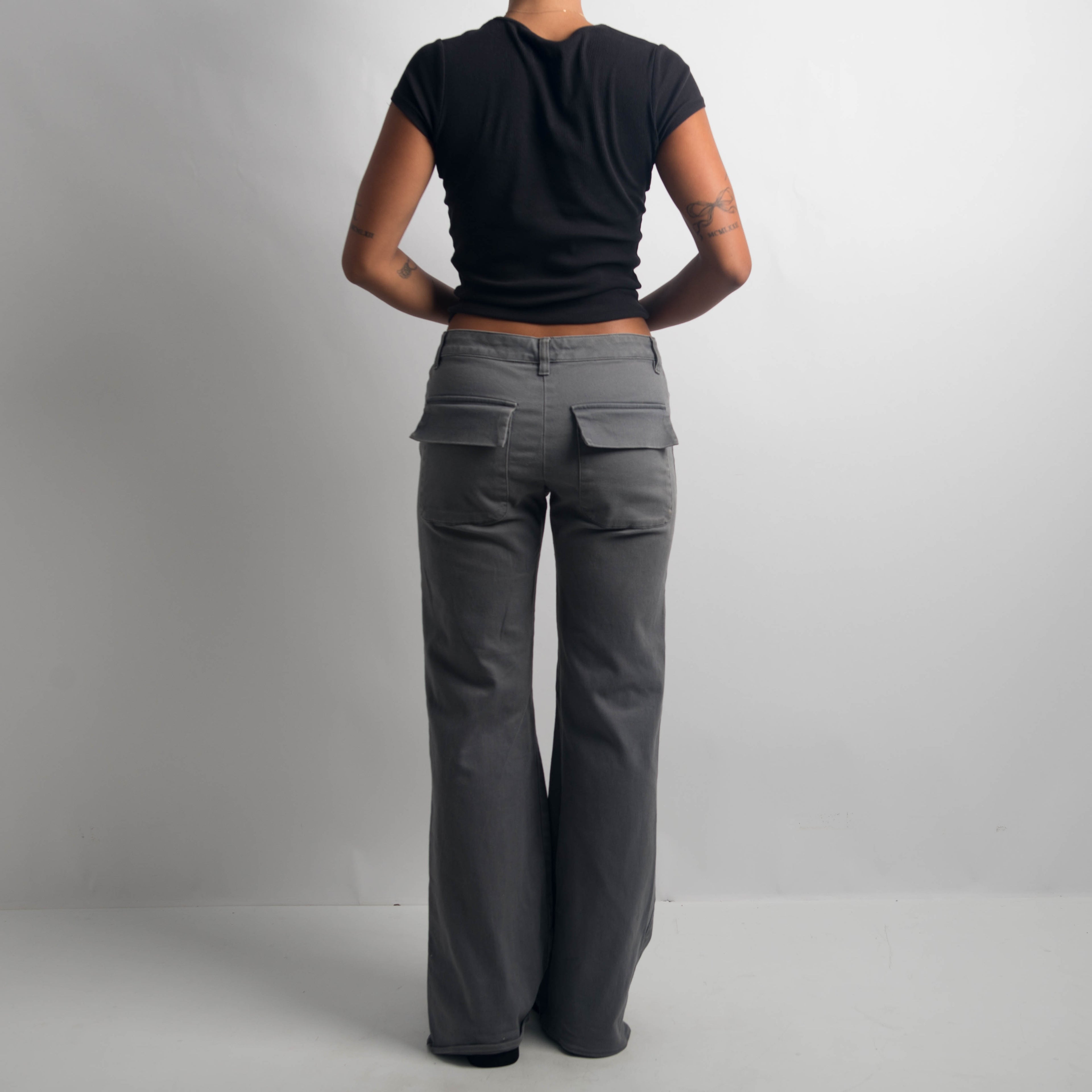 GREY BOOTCUT TROUSERS