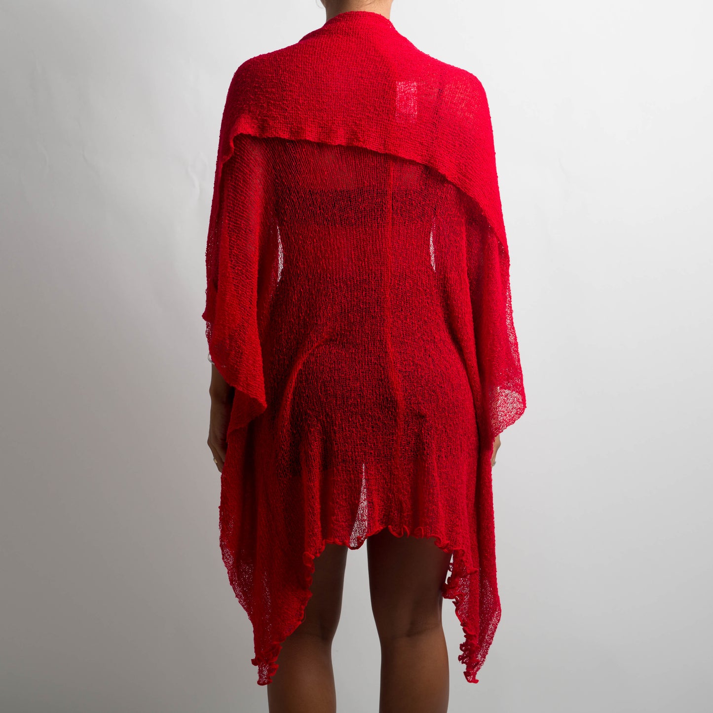 RED WOVEN CARDIGAN