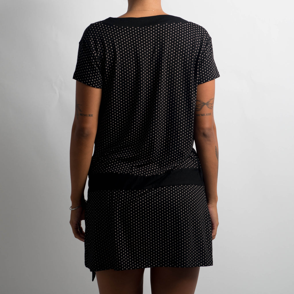 POLKA DOT WRAP LONGLINE TOP