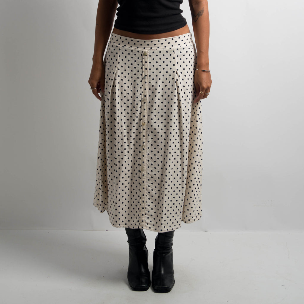 CREAM POLKA DOT SKIRT